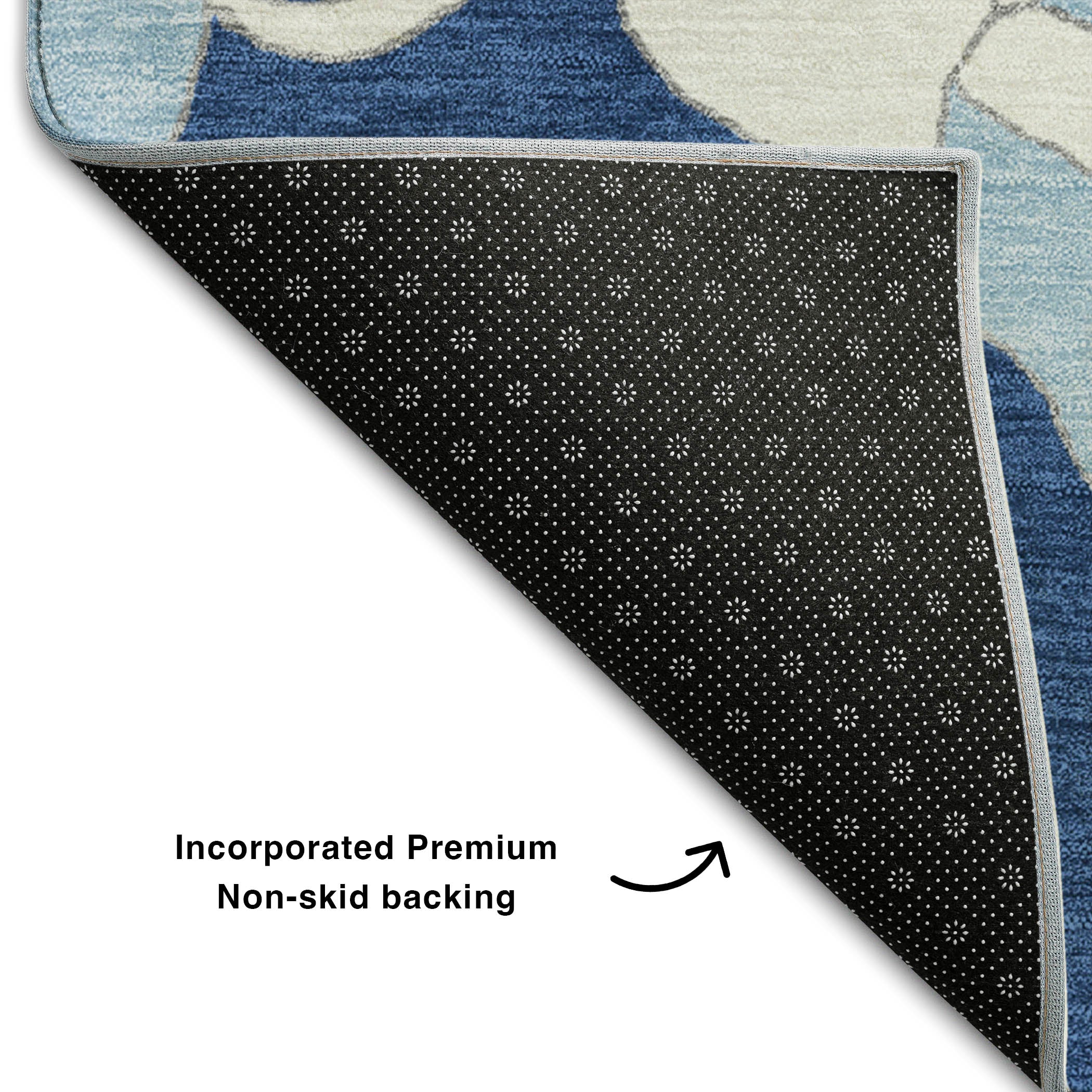 Oaxaca Machine Washable Transitional Navy Blue Rug 1'8" x 2'6" #shape_Rectangle