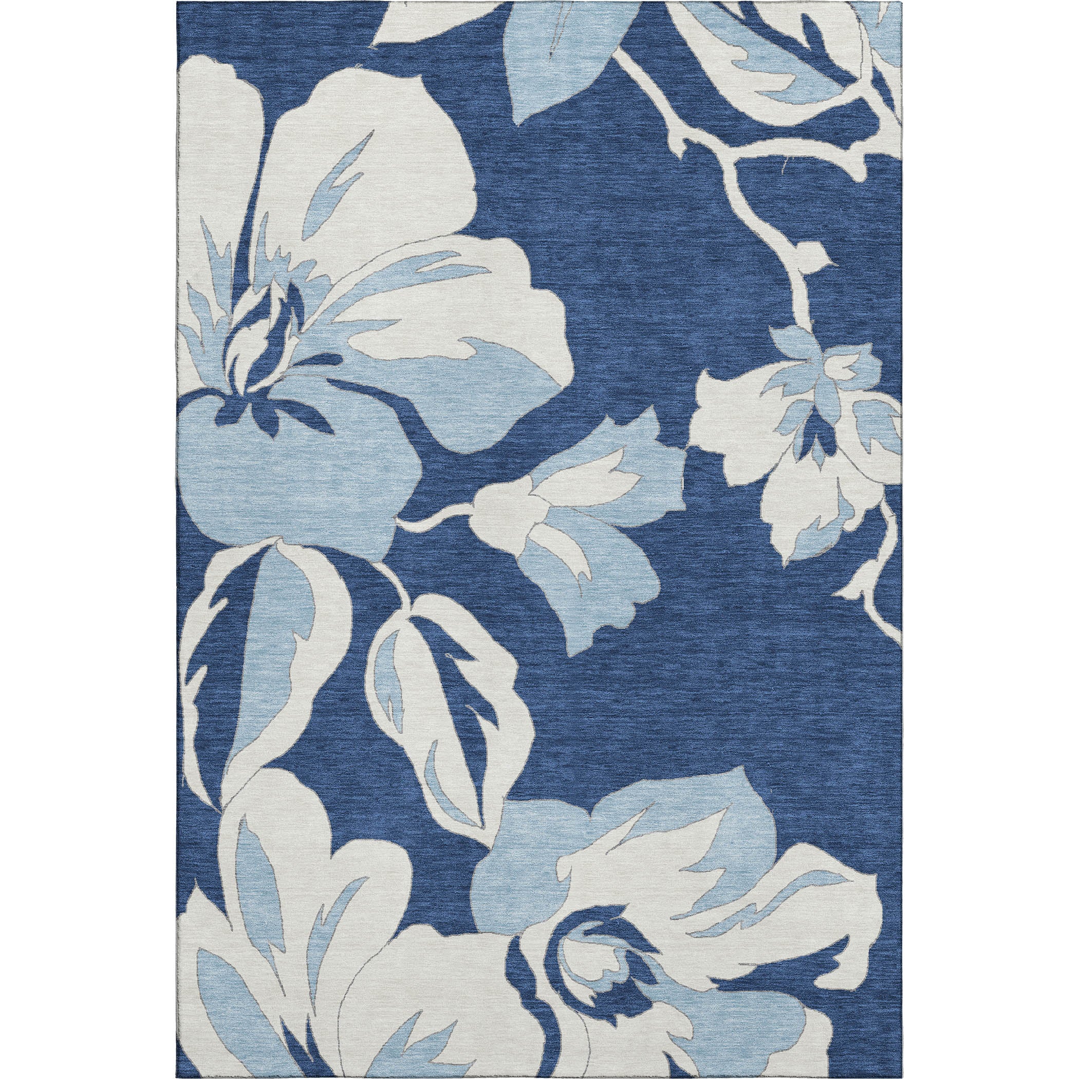 Oaxaca Machine Washable Transitional Navy Blue Rug 2'6" x 3'10" #shape_Rectangle