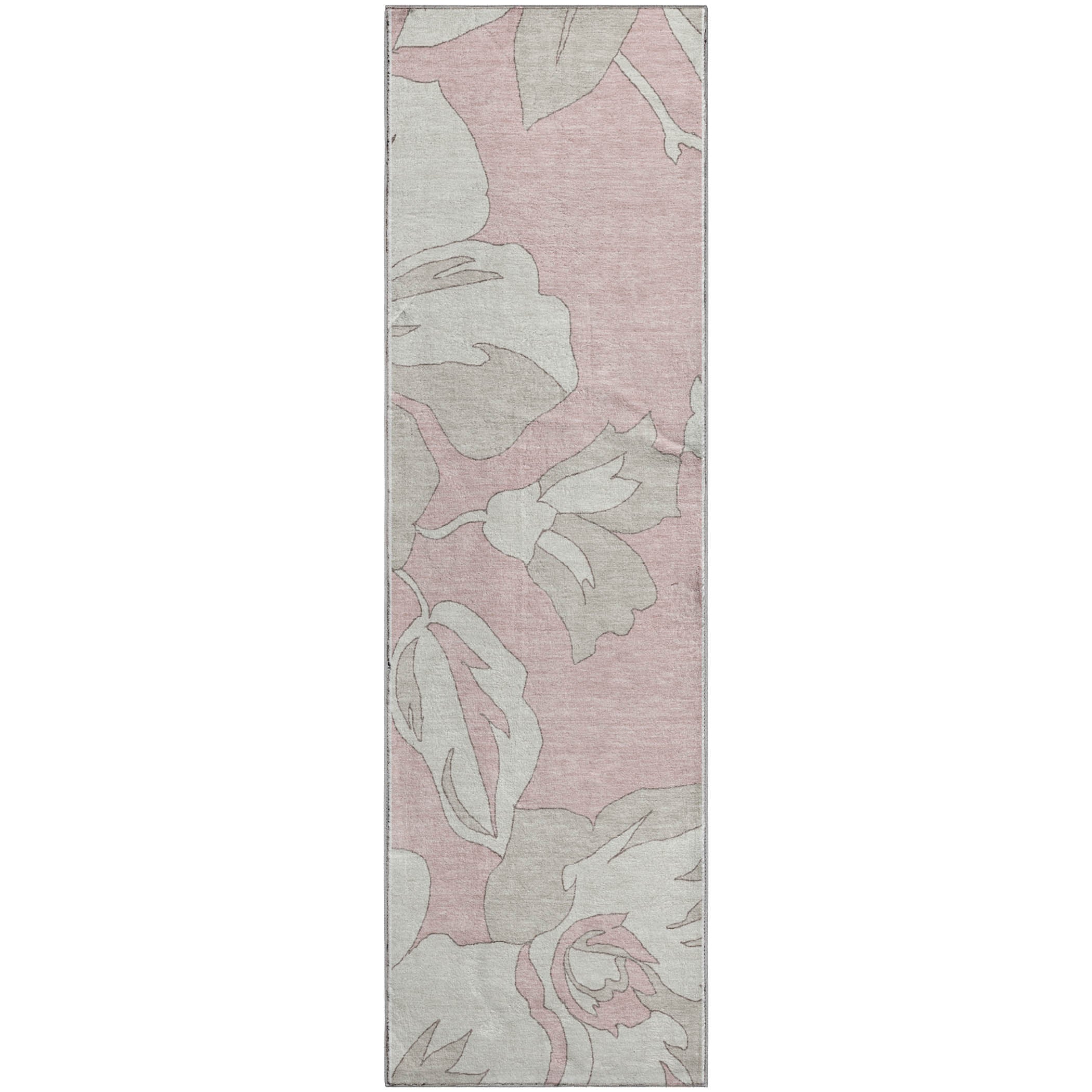 Oaxaca Machine Washable Transitional Pink Rug 2'3" x 7'6" #shape_Runner