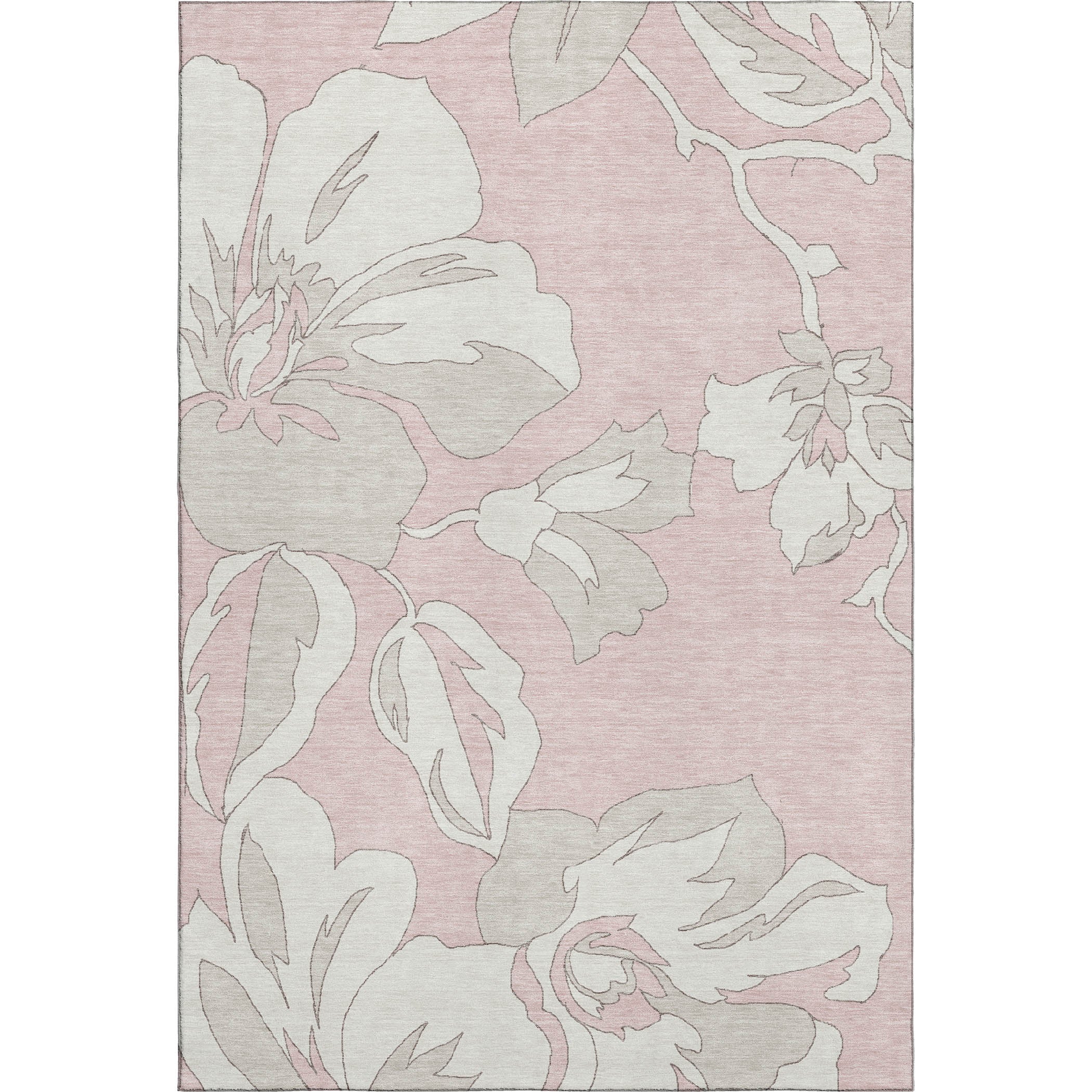 Oaxaca Machine Washable Transitional Pink Rug 2'6" x 3'10" #shape_Rectangle