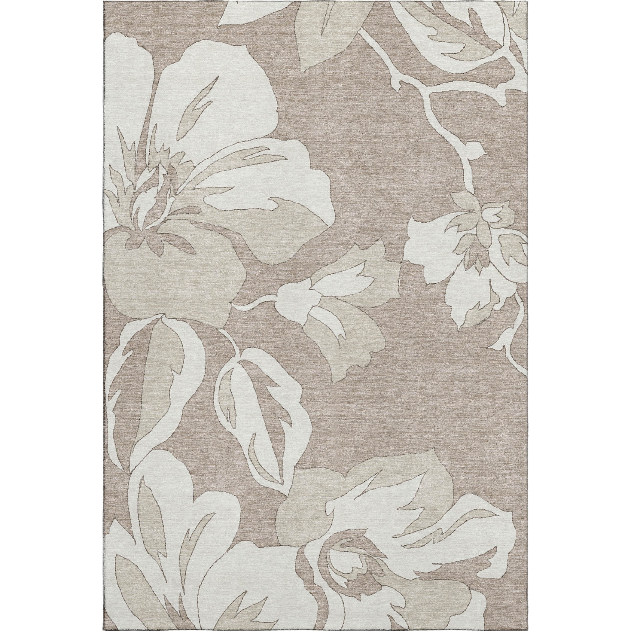 Oaxaca Machine Washable Transitional Taupe Brown Rug 2'6" x 3'10" #shape_Rectangle