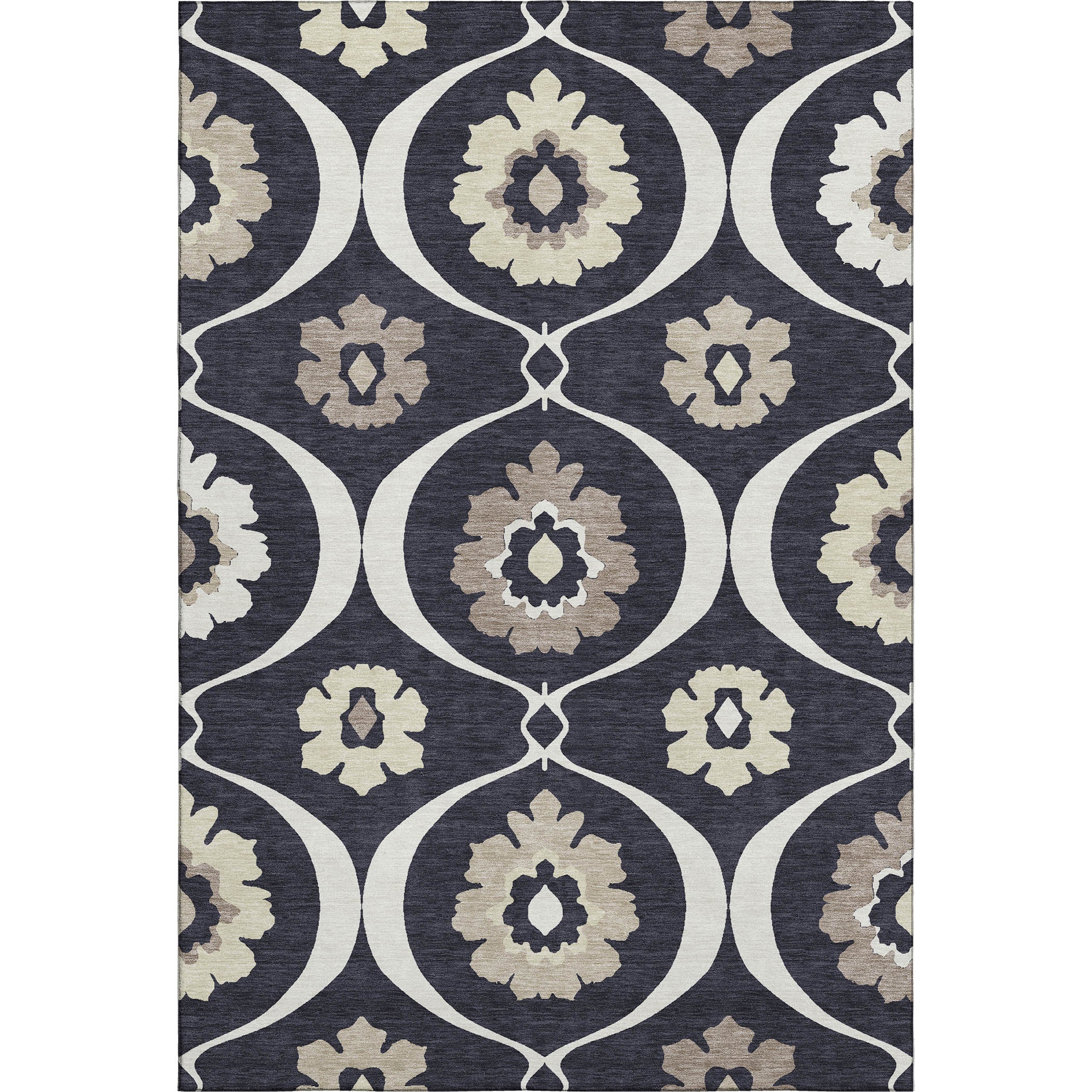 Budapest Machine Washable Transitional Black Rug 2'6" x 3'10" #shape_Rectangle