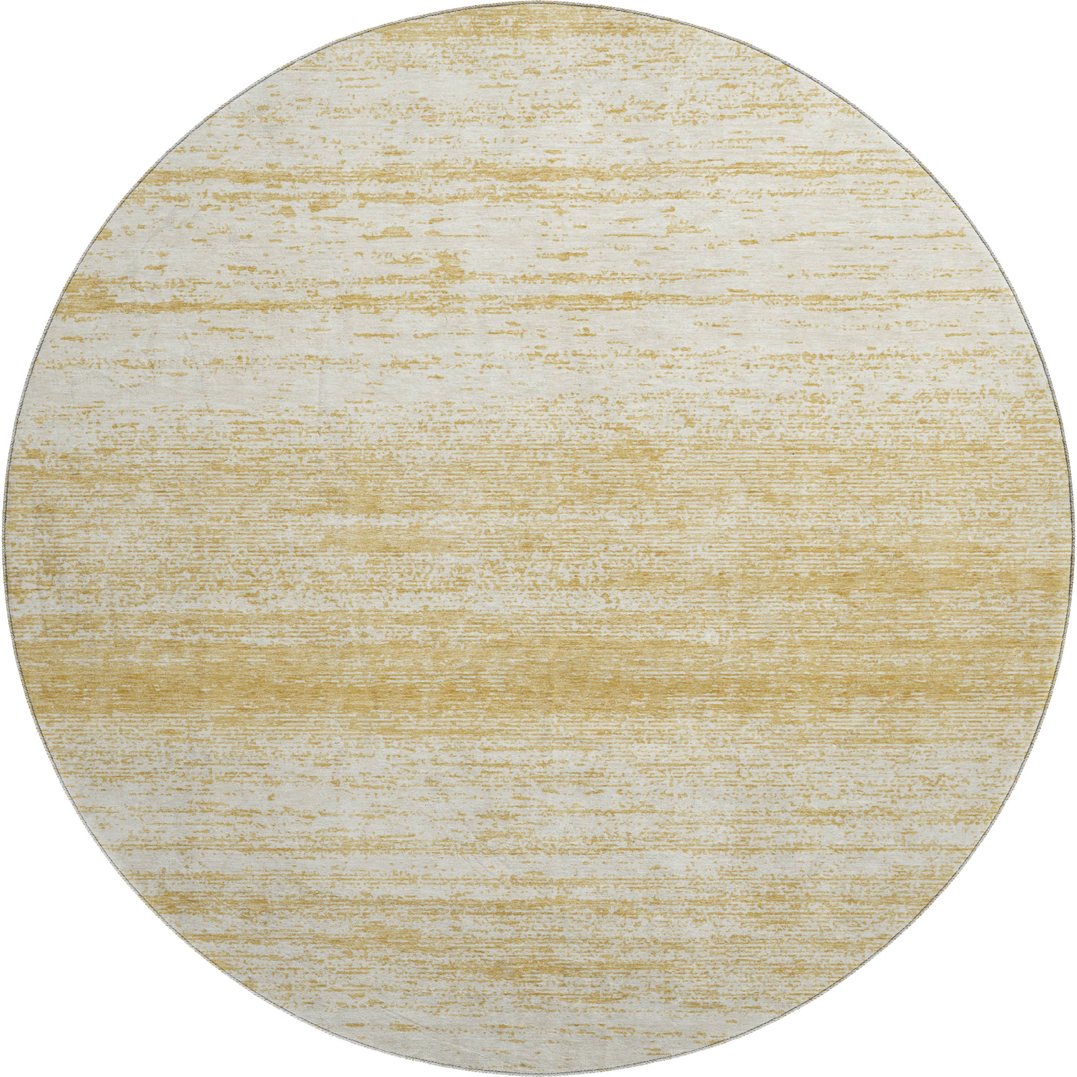 Vienna Machine Washable Transitional Gold Rug 8' x 8' #shape_Round