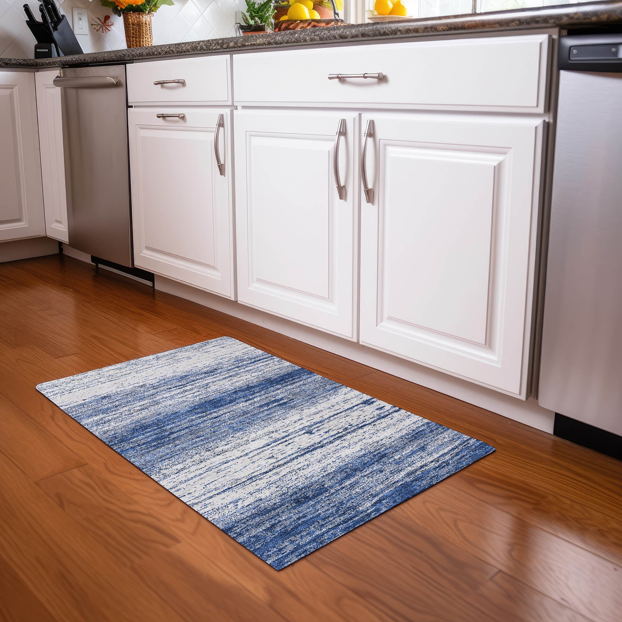 Vienna Machine Washable Transitional Navy Blue Rug 1'8" x 2'6" #shape_Rectangle