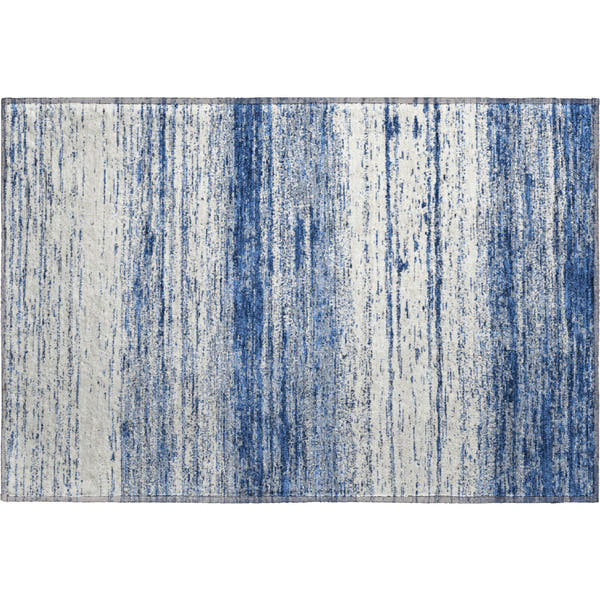 Vienna Machine Washable Transitional Navy Blue Rug 1'8" x 2'6"