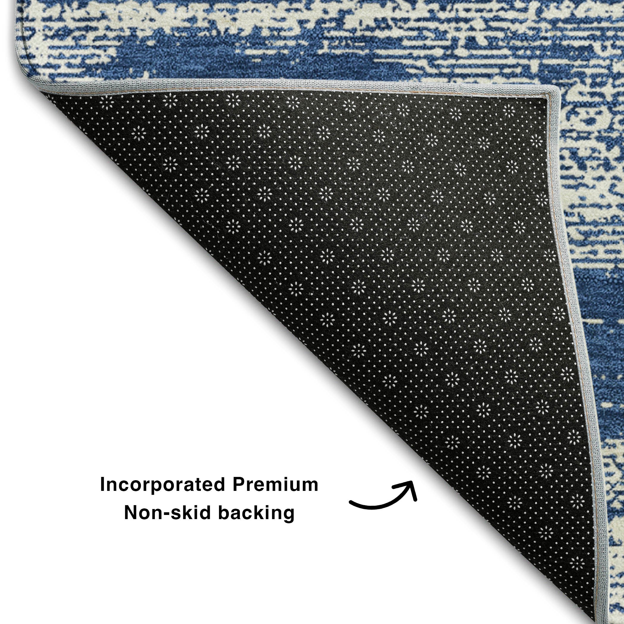 Vienna Machine Washable Transitional Navy Blue Rug 1'8" x 2'6" #shape_Rectangle
