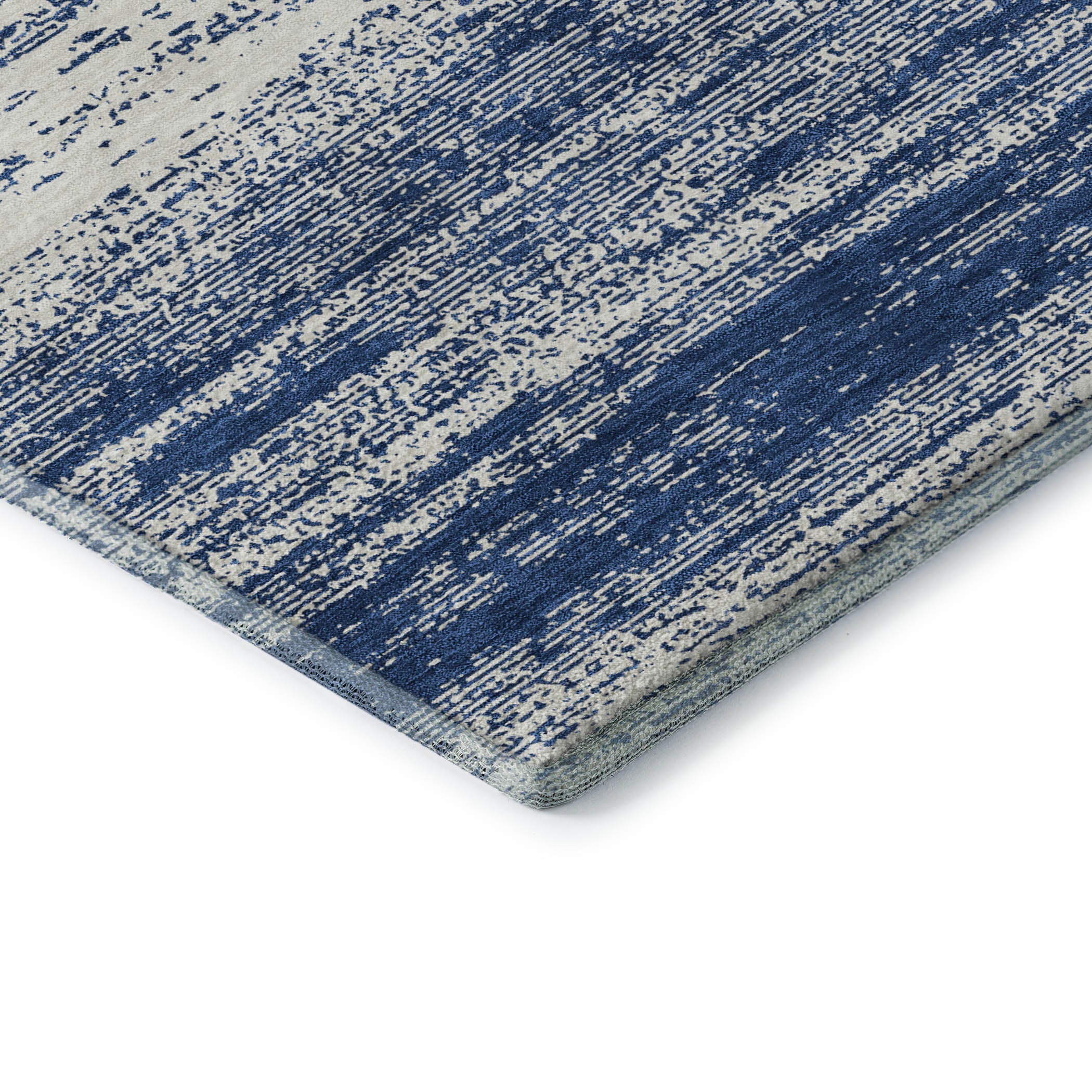 Vienna Machine Washable Transitional Navy Blue Rug 1'8" x 2'6" #shape_Rectangle