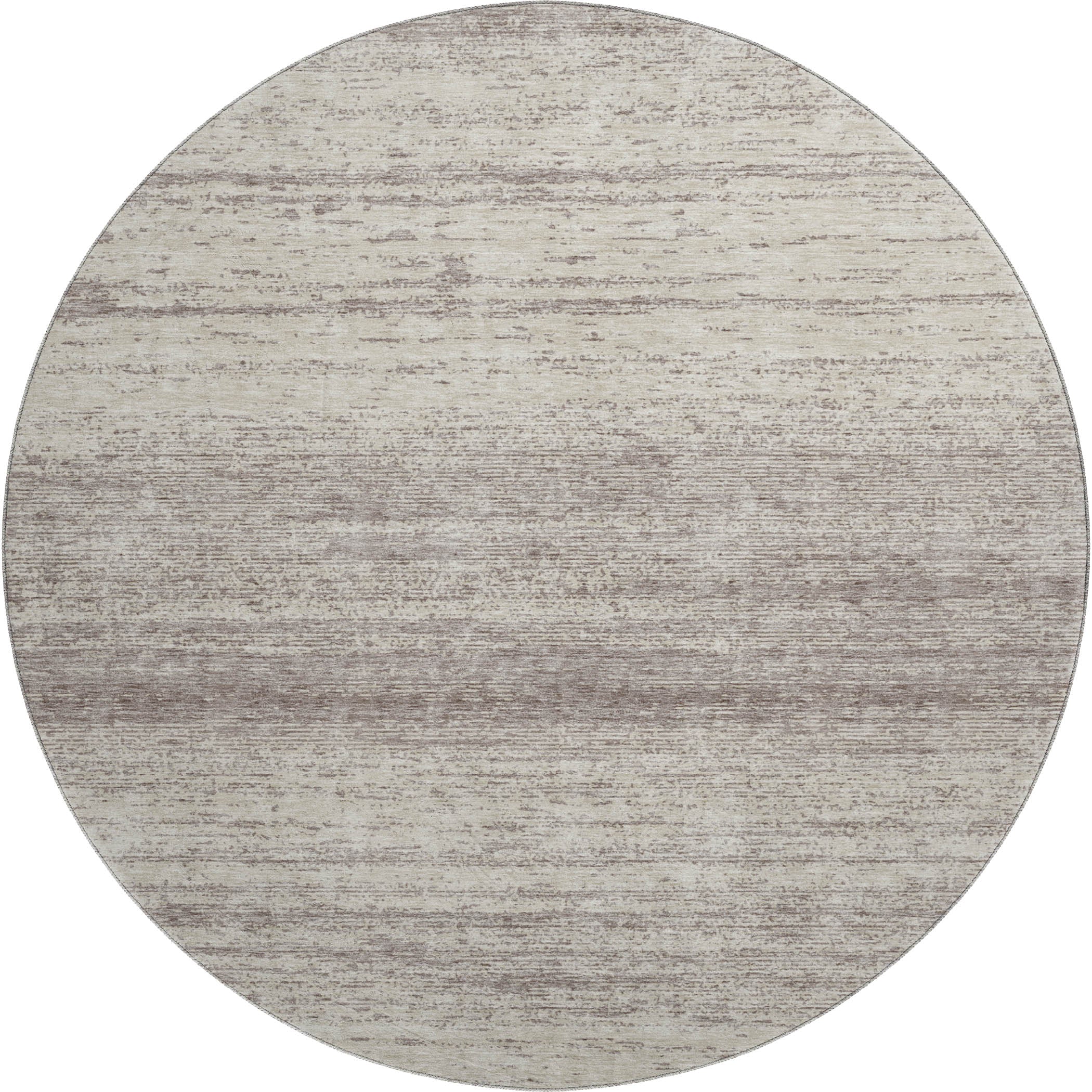 Vienna Machine Washable Transitional Taupe Brown Rug 8' x 8' #shape_Round