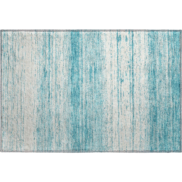 Vienna Machine Washable Transitional Teal Rug 1'8" x 2'6"