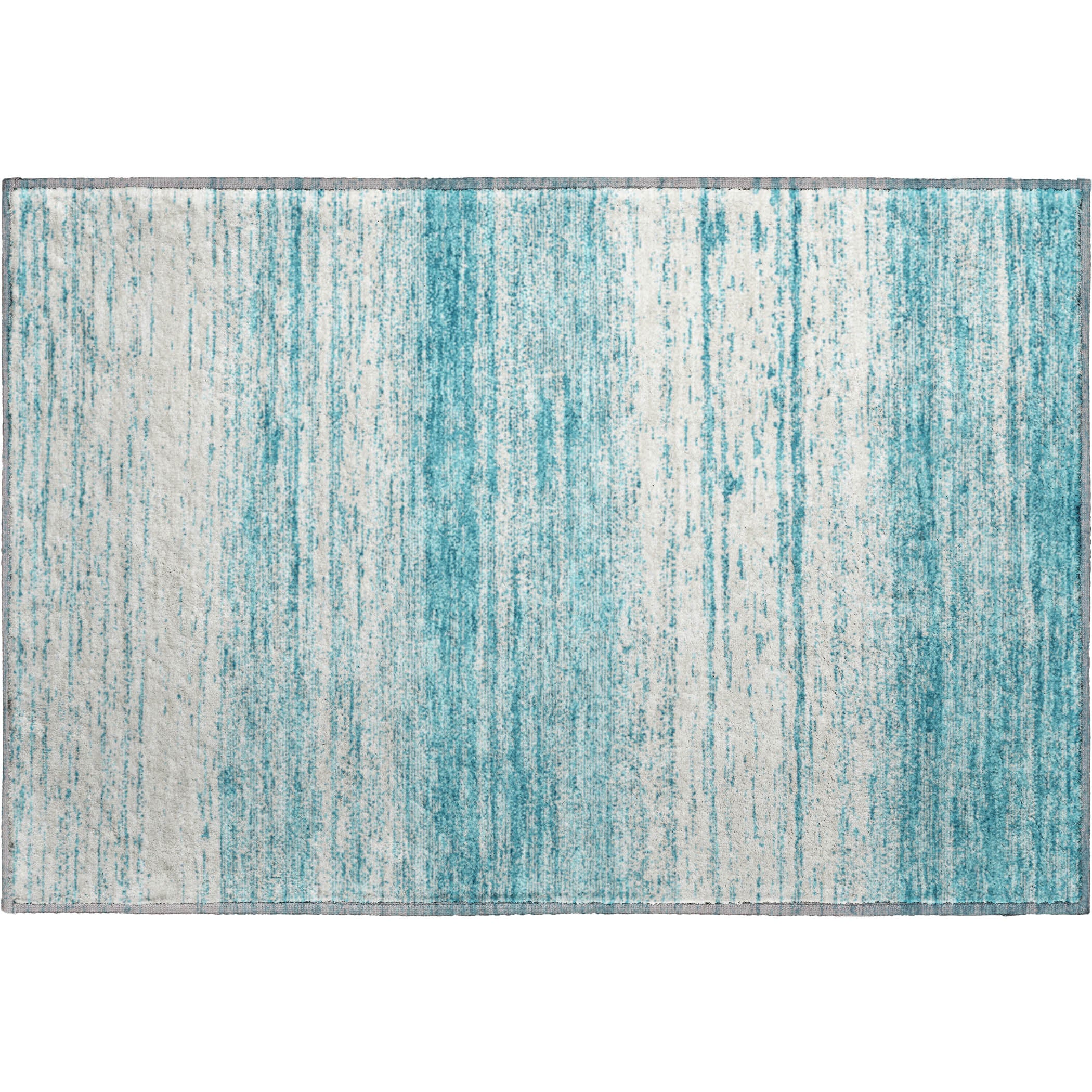Vienna Machine Washable Transitional Teal Rug 1'8" x 2'6" #shape_Rectangle