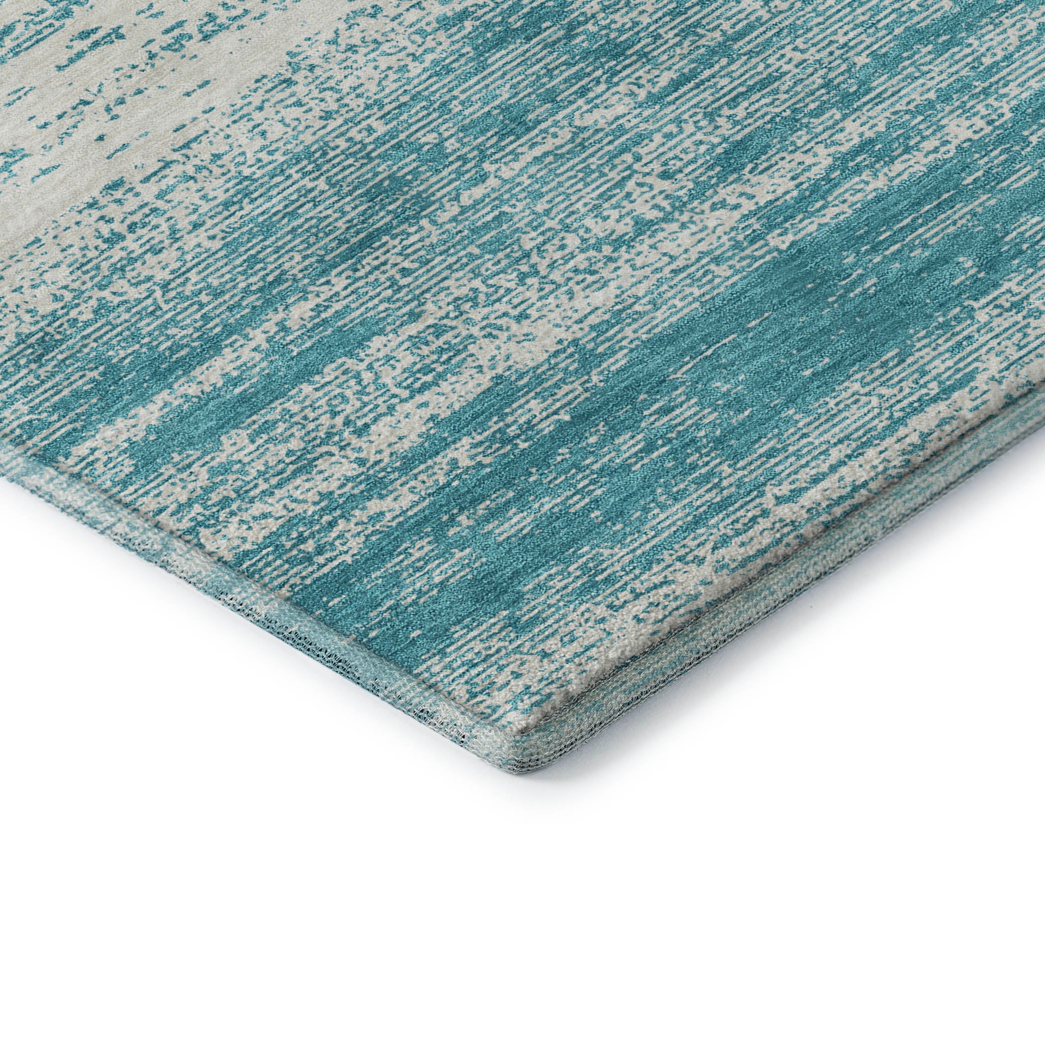 Vienna Machine Washable Transitional Teal Rug 1'8" x 2'6" #shape_Rectangle