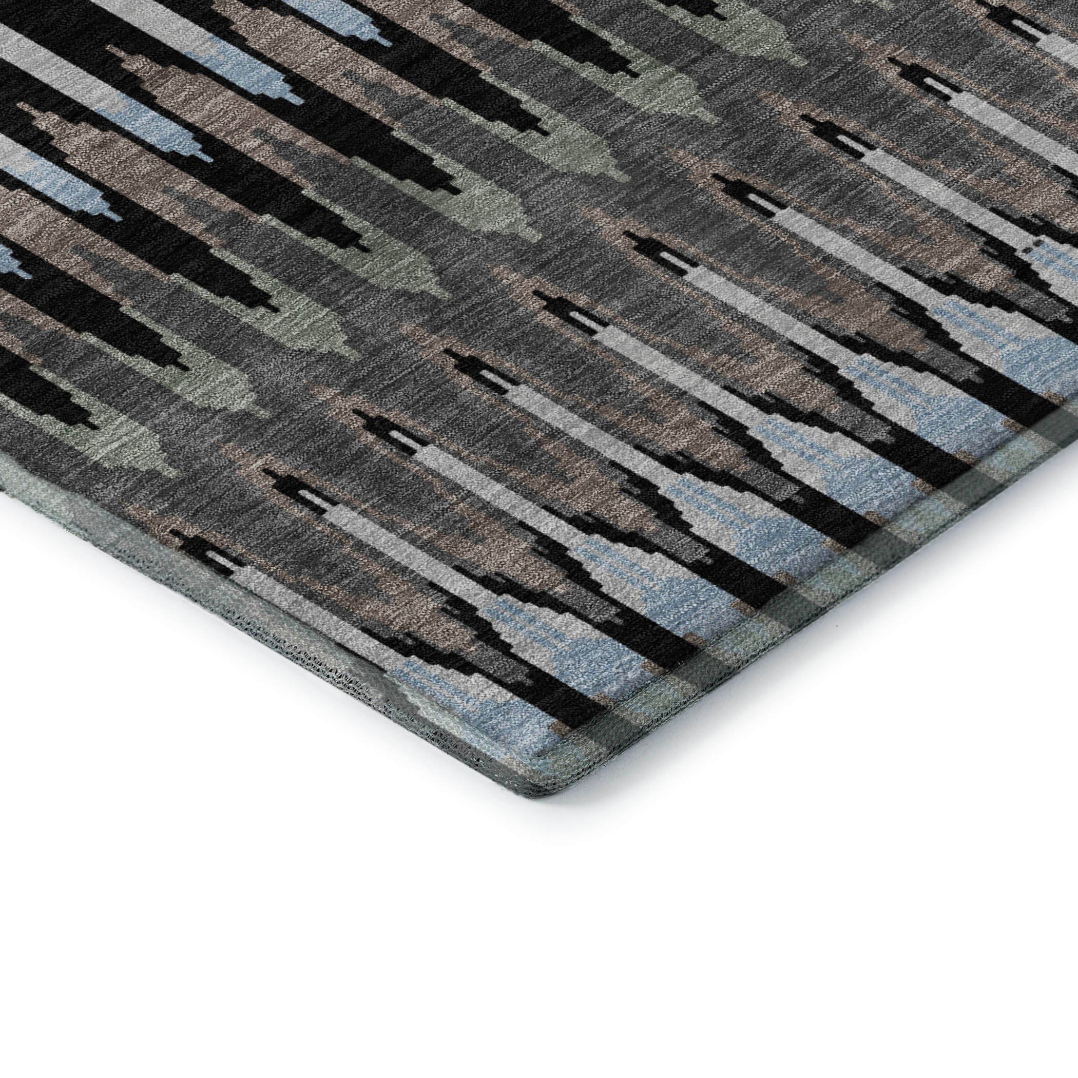 Split Machine Washable Transitional Black Rug 1'8" x 2'6" #shape_Rectangle