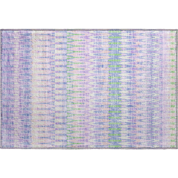 Split Machine Washable Transitional Lavender Purple Rug 1'8" x 2'6"