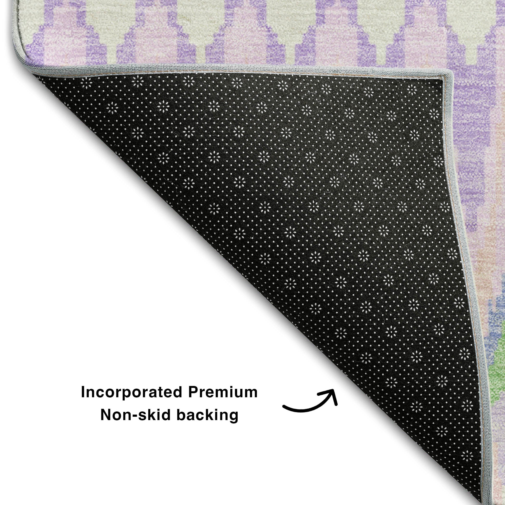 Split Machine Washable Transitional Lavender Purple Rug 1'8" x 2'6" #shape_Rectangle
