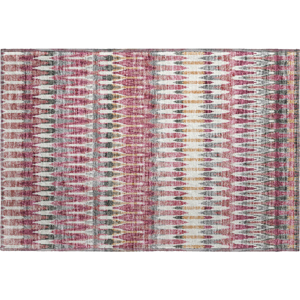 Split Machine Washable Transitional Mauve Pink Rug 1'8" x 2'6"