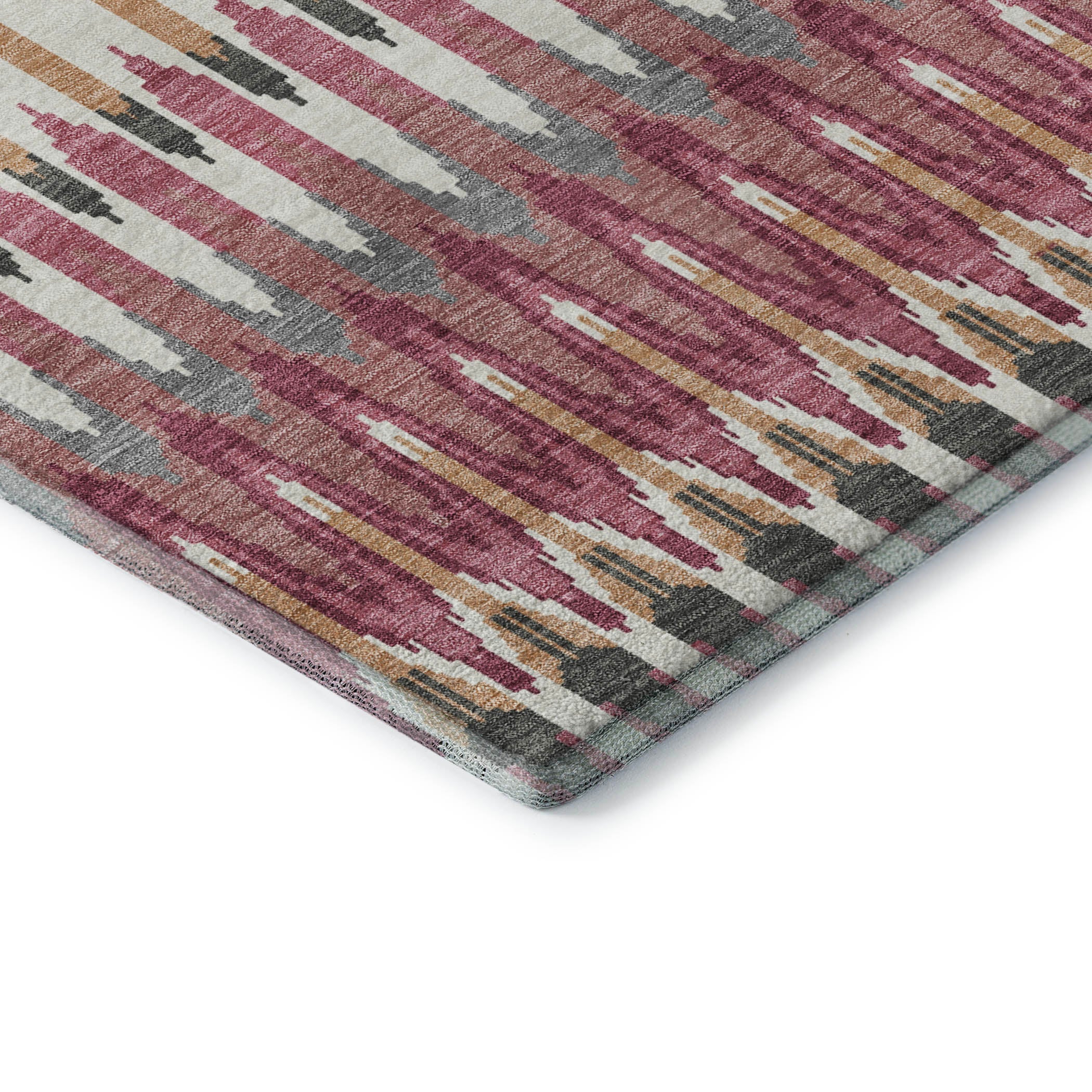 Split Machine Washable Transitional Mauve Pink Rug 1'8" x 2'6" #shape_Rectangle
