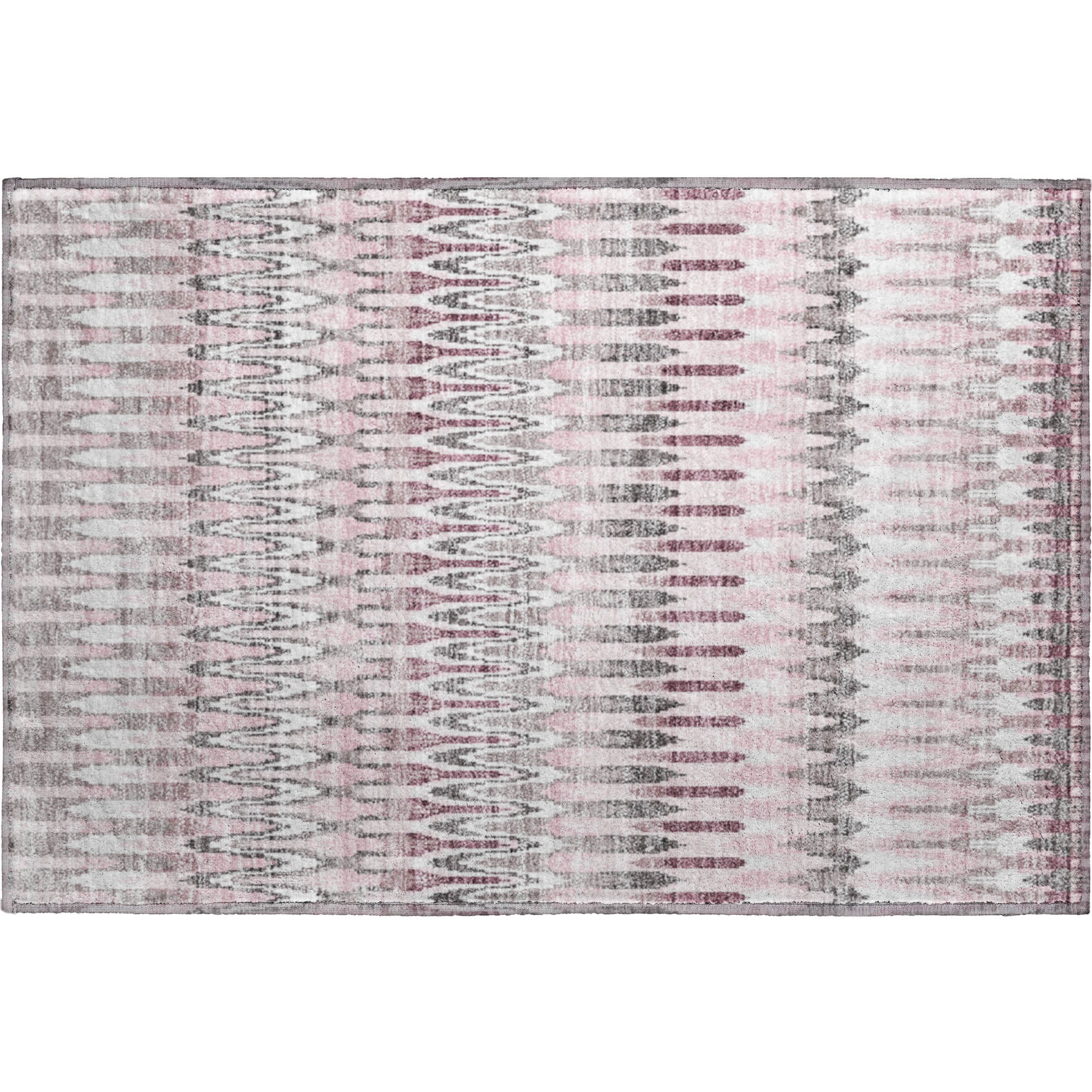 Split Machine Washable Transitional Pink Rug 1'8" x 2'6" #shape_Rectangle