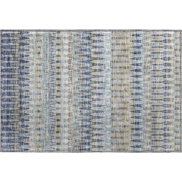 Split Machine Washable Transitional Taupe Brown Rug 1'8" x 2'6"