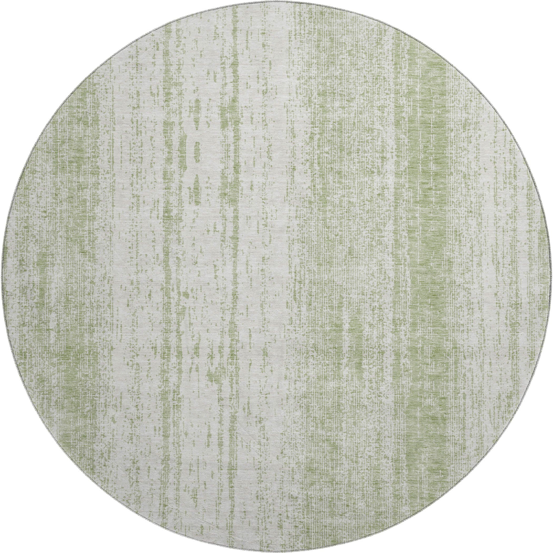 Lucerne Machine Washable Transitional Aloe Green Rug 8' x 8' #shape_Round