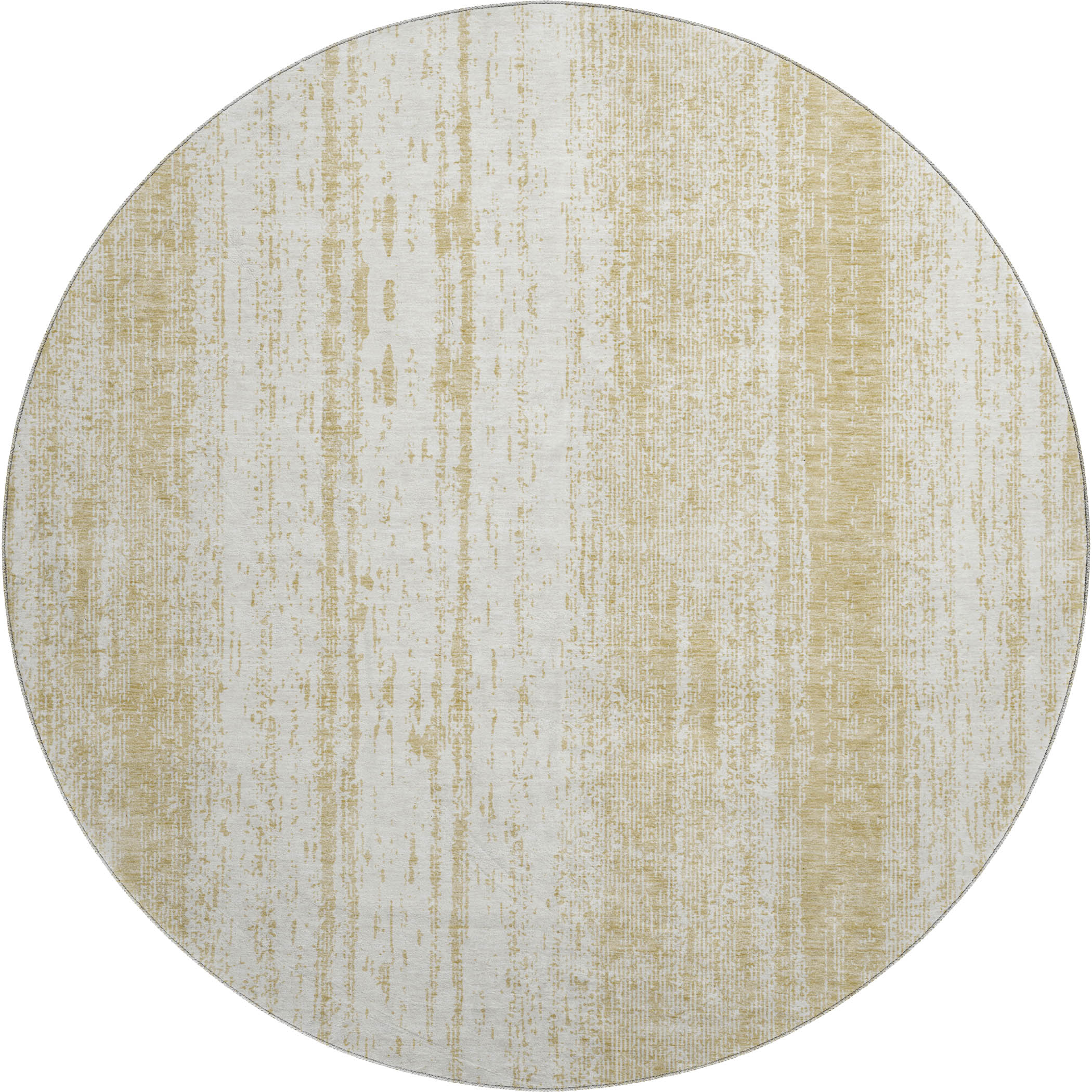Lucerne Machine Washable Transitional Gold Rug 8' x 8' #shape_Round