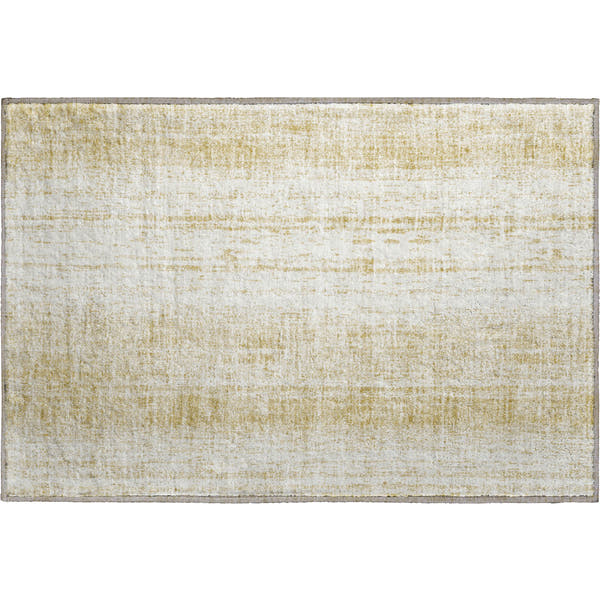 Lucerne Machine Washable Transitional Gold Rug 1'8" x 2'6"