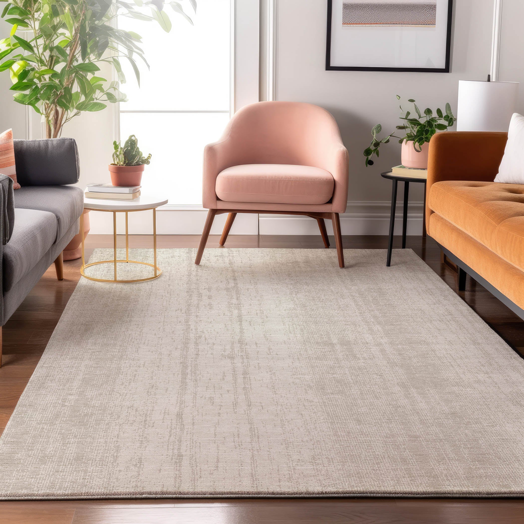 Lucerne Machine Washable Transitional Ivory Rug 2'6" x 3'10" #shape_Rectangle