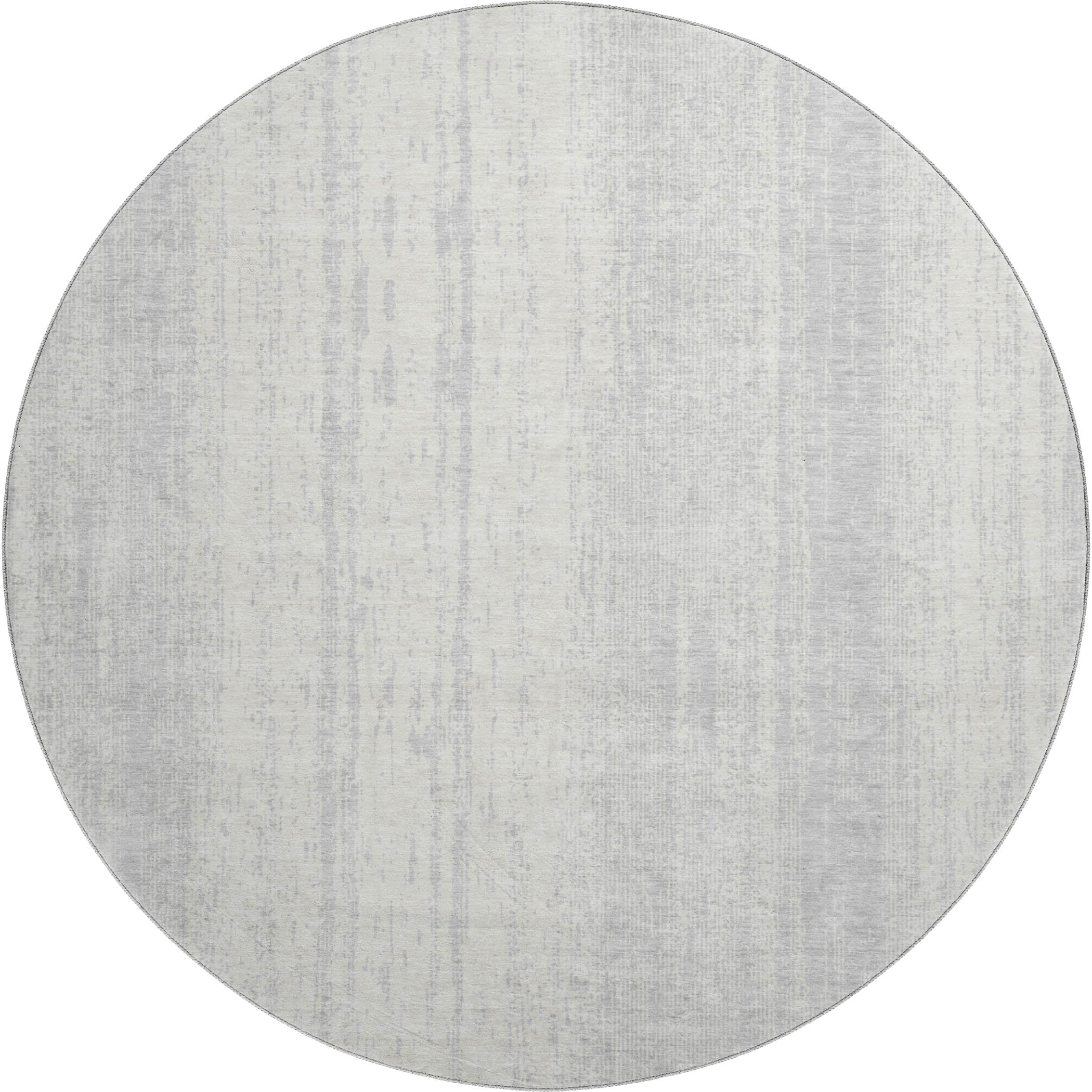 Lucerne Machine Washable Transitional Silver Gray Rug 8' x 8' #shape_Round