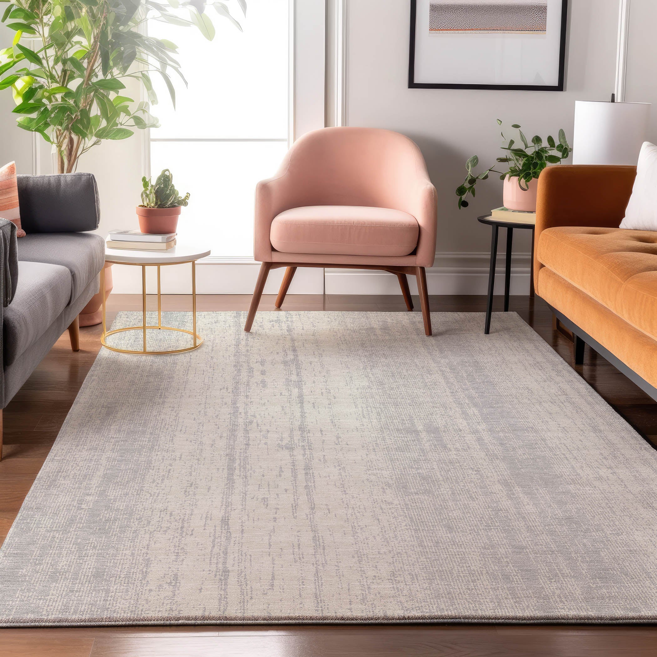 Lucerne Machine Washable Transitional Silver Gray Rug 2'6" x 3'10" #shape_Rectangle