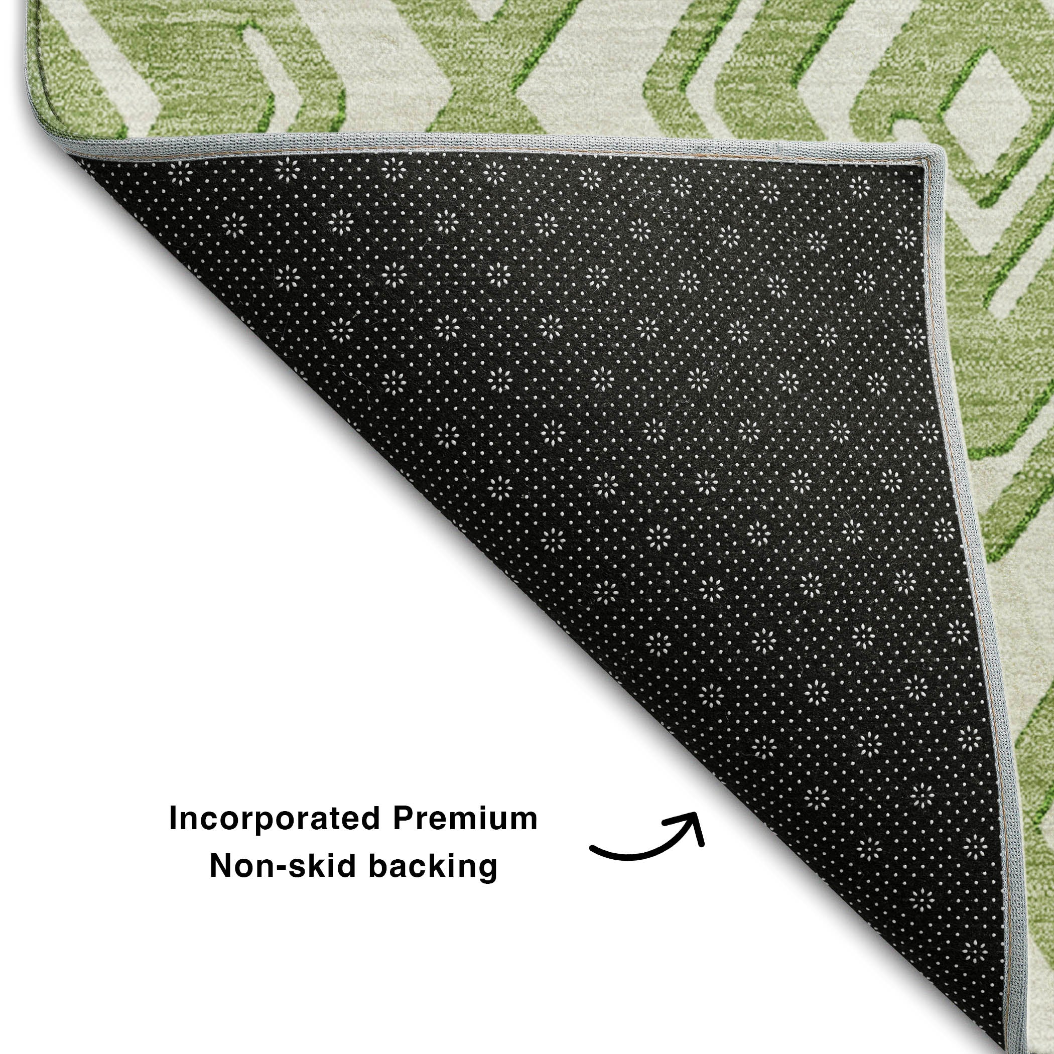 Tbilisi Machine Washable Transitional Green Rug 1'8" x 2'6" #shape_Rectangle