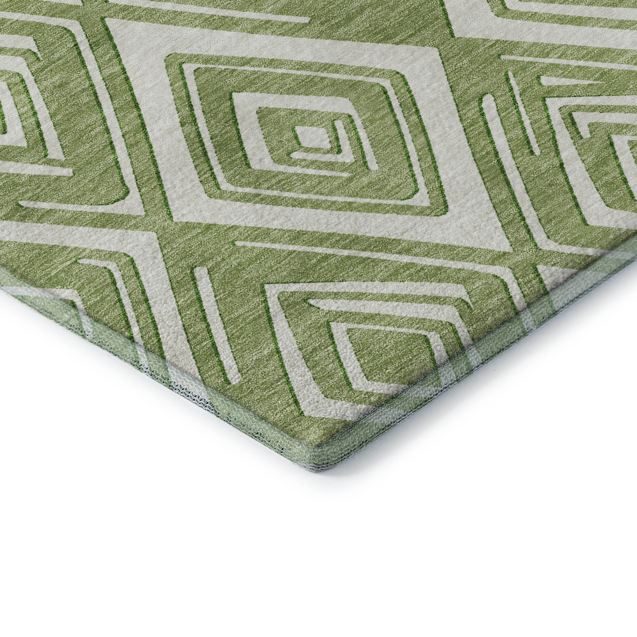 Tbilisi Machine Washable Transitional Green Rug 1'8" x 2'6" #shape_Rectangle
