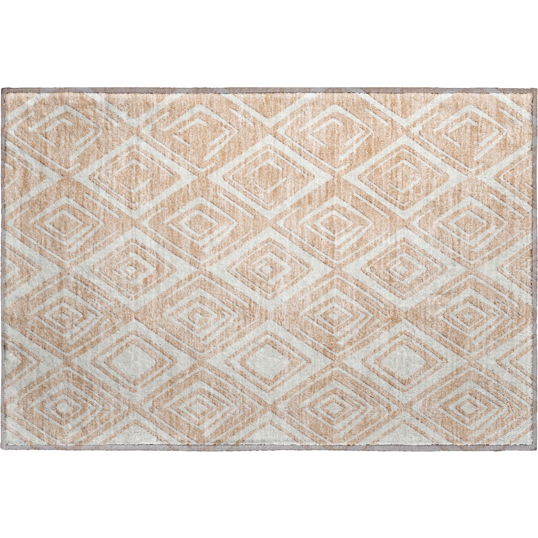 Tbilisi Machine Washable Transitional Peach Orange Rug 1'8" x 2'6" #shape_Rectangle