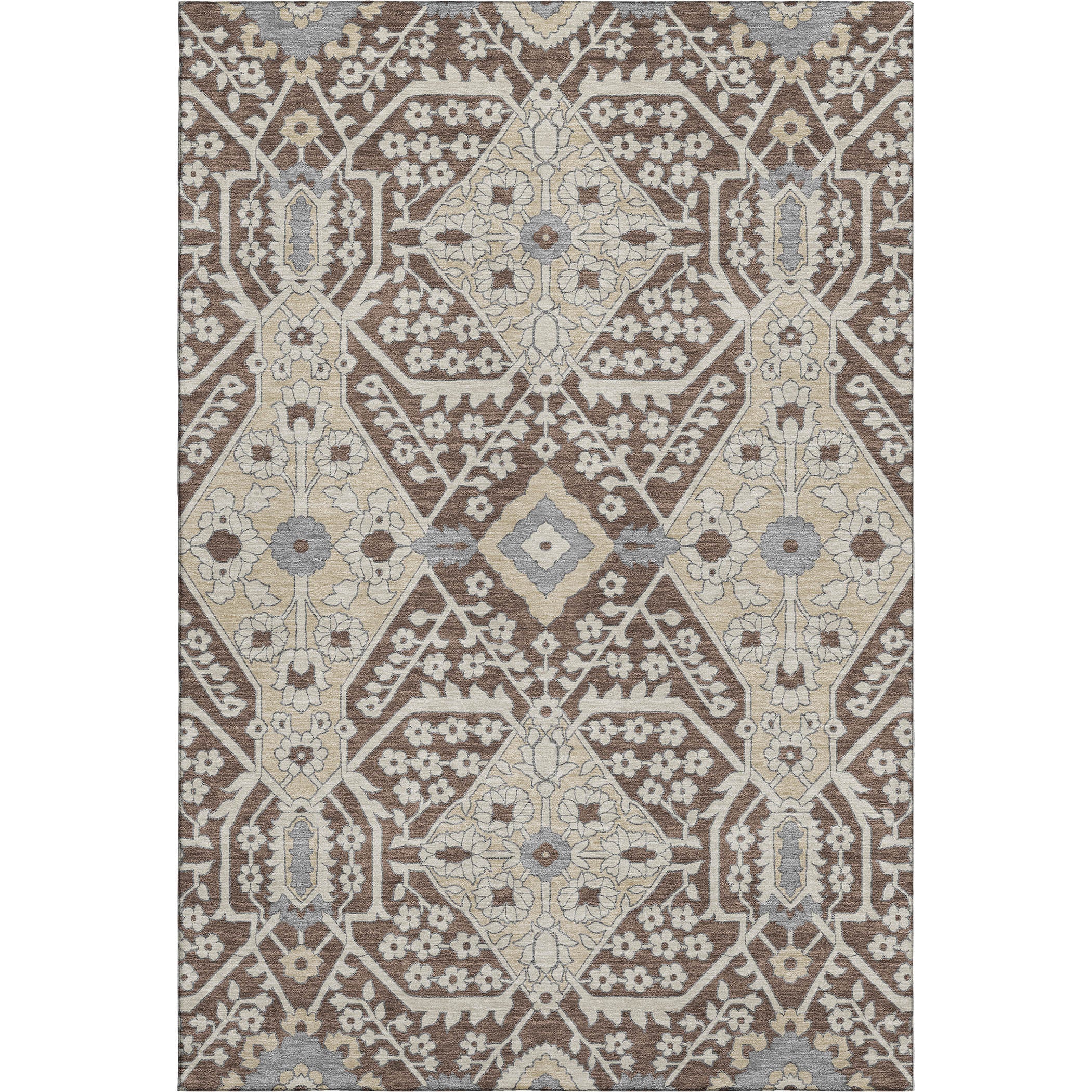 Sintra Machine Washable Transitional Chocolate Brown Rug 2'6" x 3'10" #shape_Rectangle