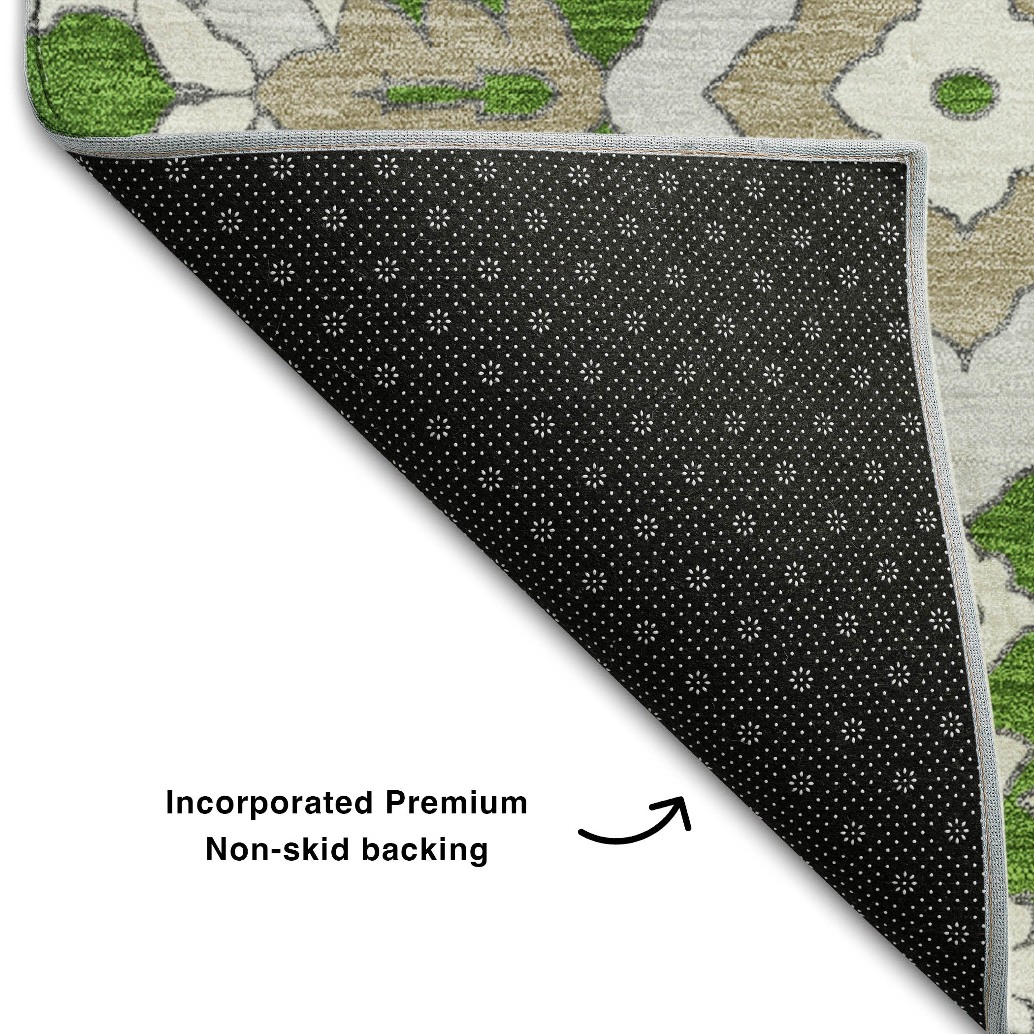 Sintra Machine Washable Transitional Green Rug 1'8" x 2'6" #shape_Rectangle