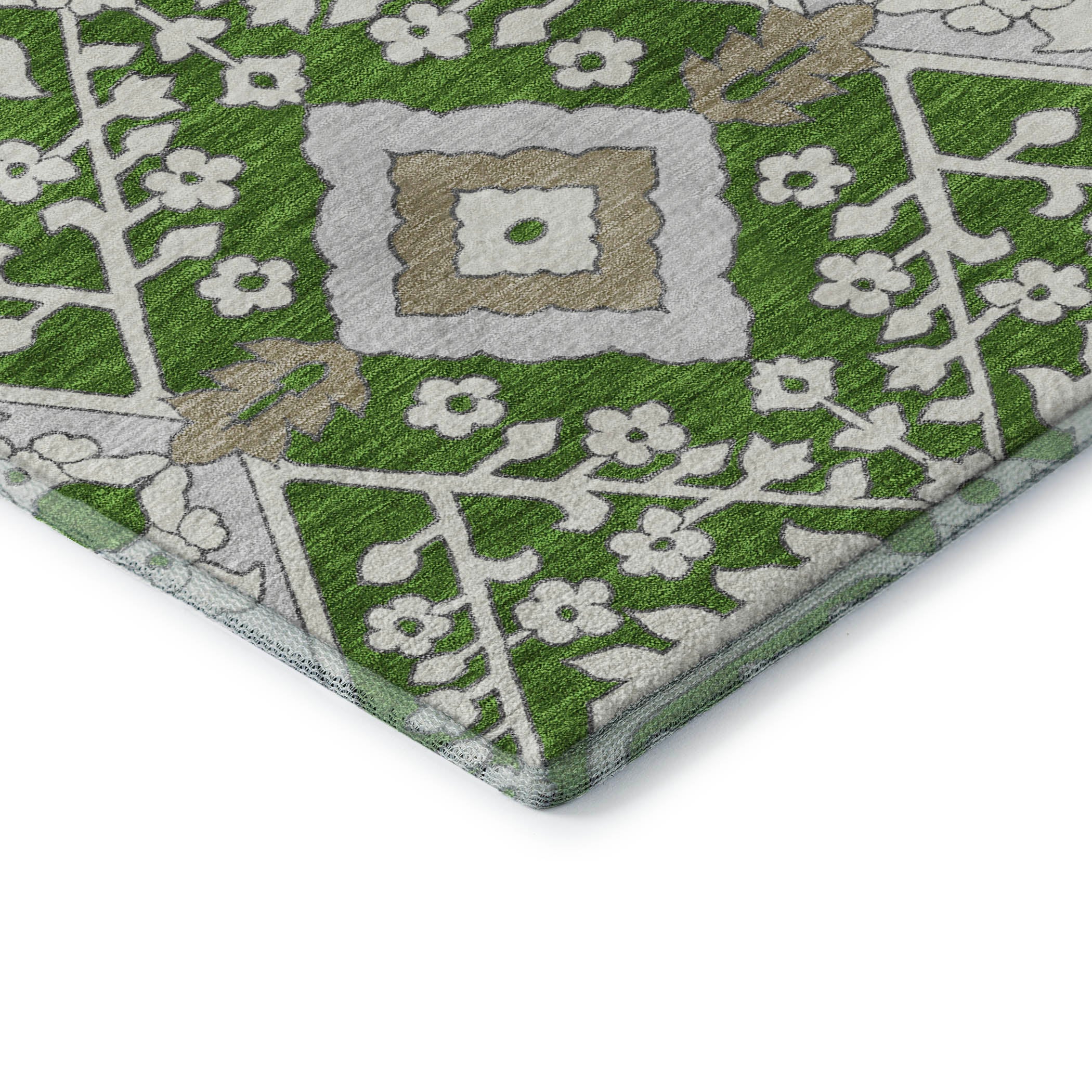 Sintra Machine Washable Transitional Green Rug 1'8" x 2'6" #shape_Rectangle