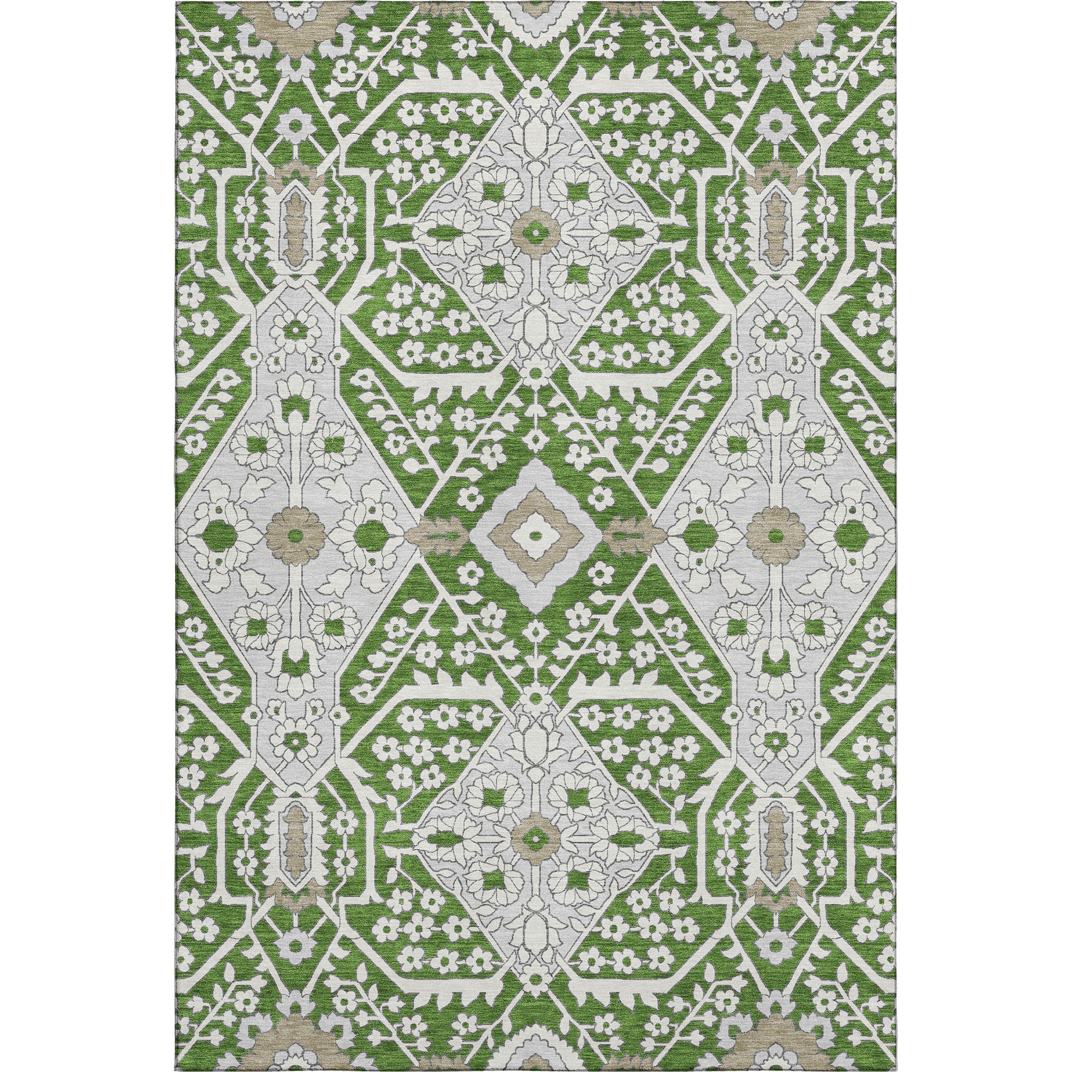 Sintra Machine Washable Transitional Green Rug 2'6" x 3'10" #shape_Rectangle