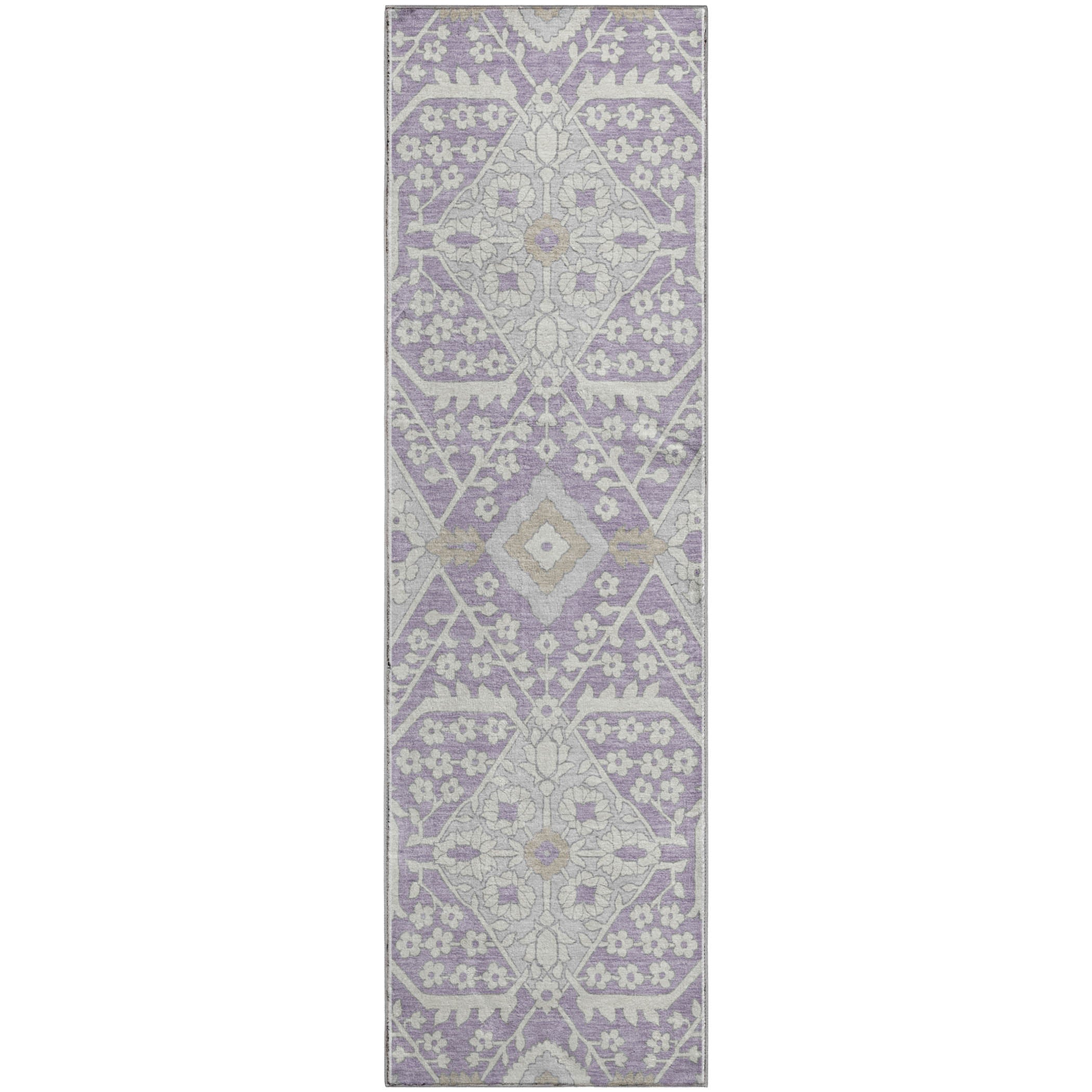 Sintra Machine Washable Transitional Lavender Purple Rug 2'3" x 7'6" #shape_Runner