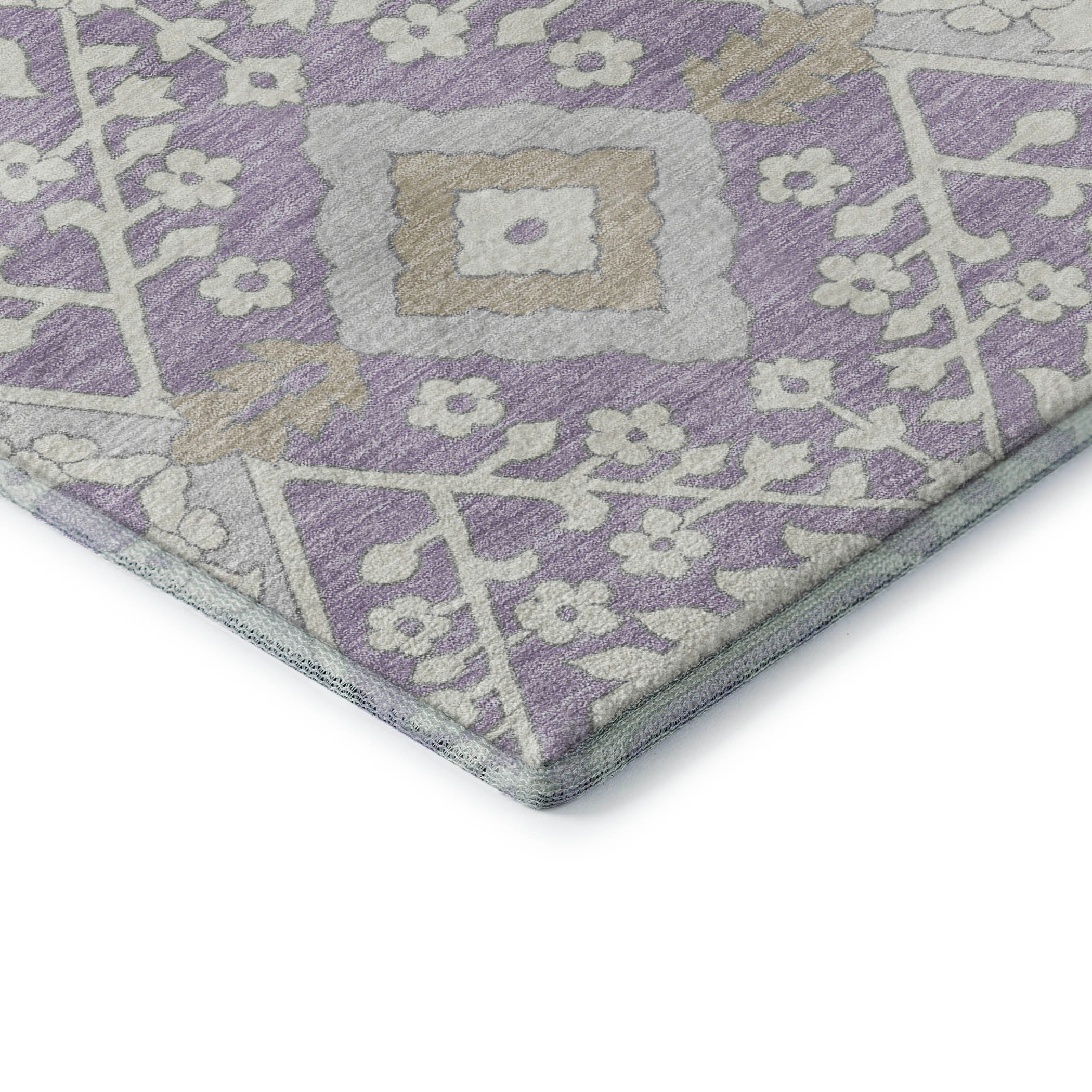 Sintra Machine Washable Transitional Lavender Purple Rug 1'8" x 2'6" #shape_Rectangle