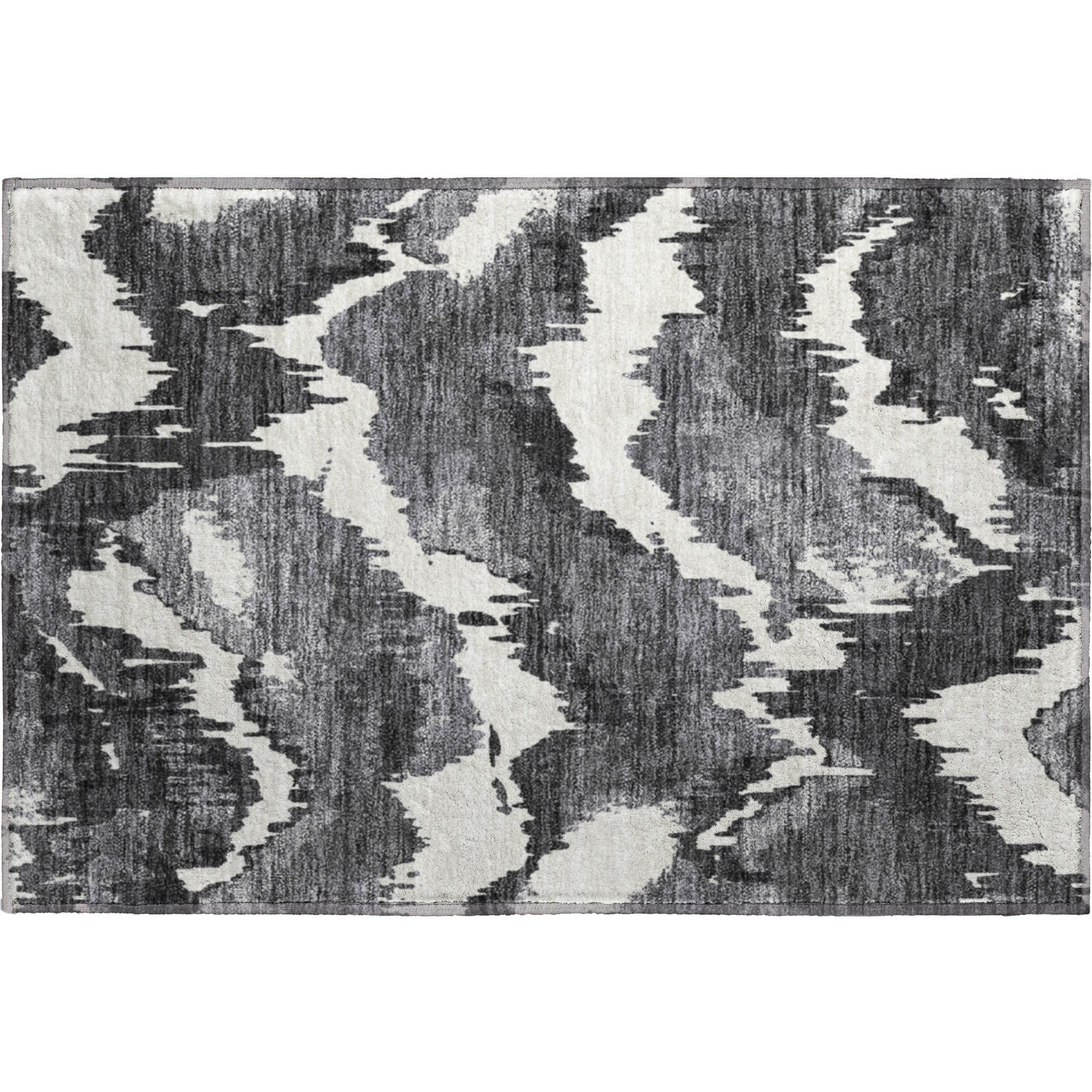 Valletta Machine Washable Transitional Black Rug 1'8" x 2'6" #shape_Rectangle
