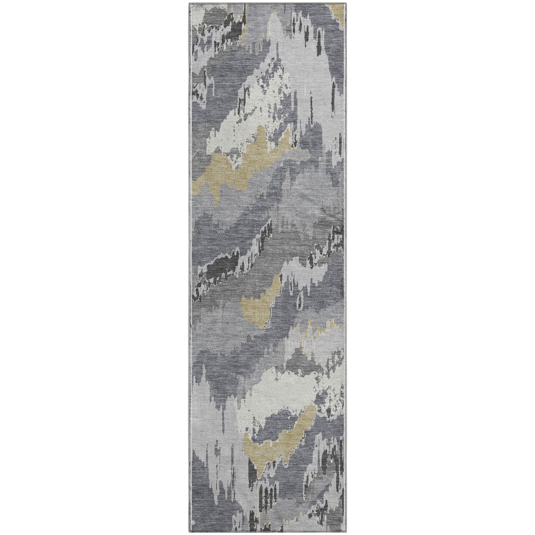 Valletta Machine Washable Transitional Gray Rug 2'3" x 7'6" #shape_Runner