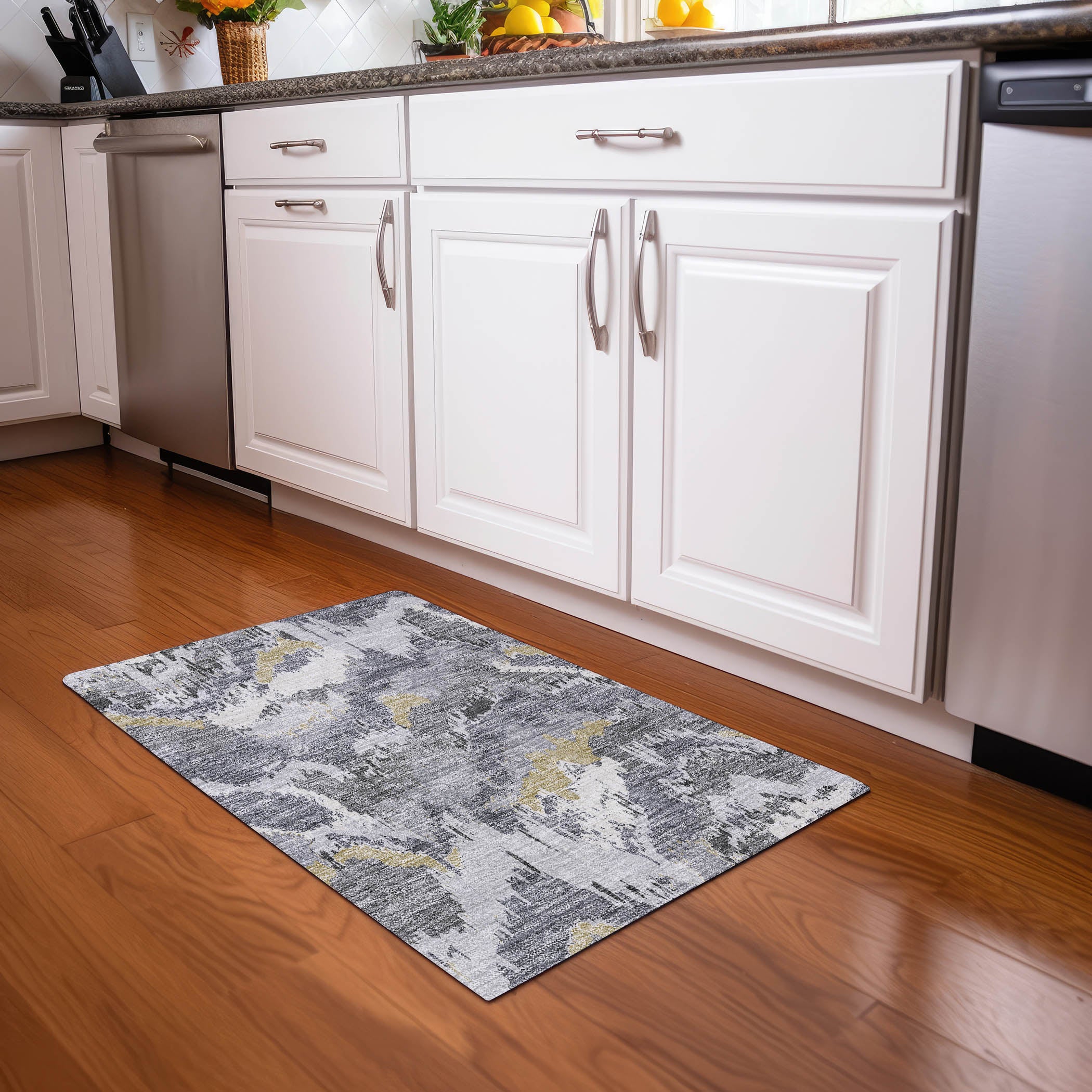 Valletta Machine Washable Transitional Gray Rug 1'8" x 2'6" #shape_Rectangle