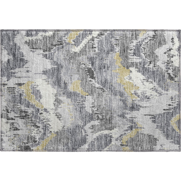 Valletta Machine Washable Transitional Gray Rug 1'8" x 2'6"