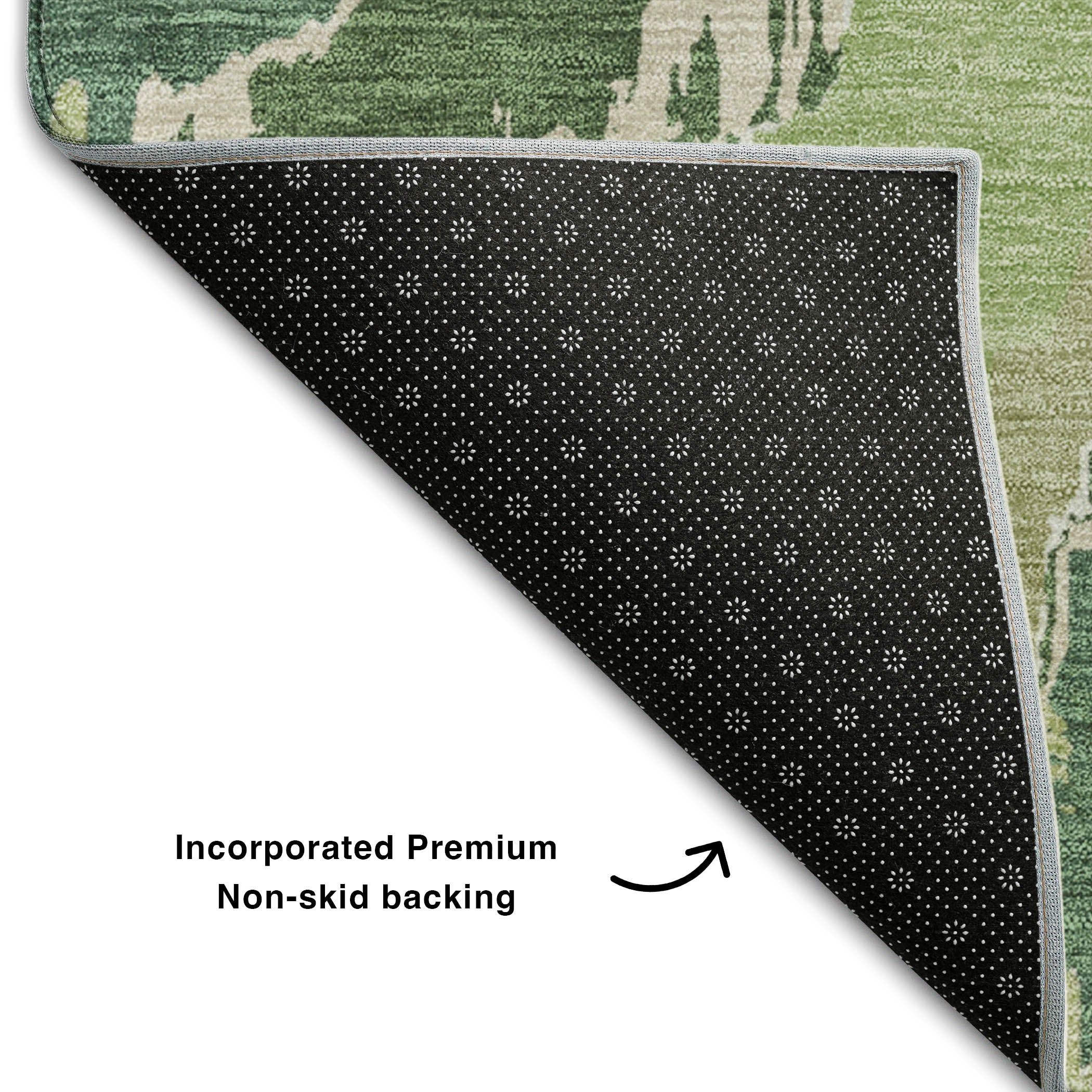 Valletta Machine Washable Transitional Green Rug 1'8" x 2'6" #shape_Rectangle