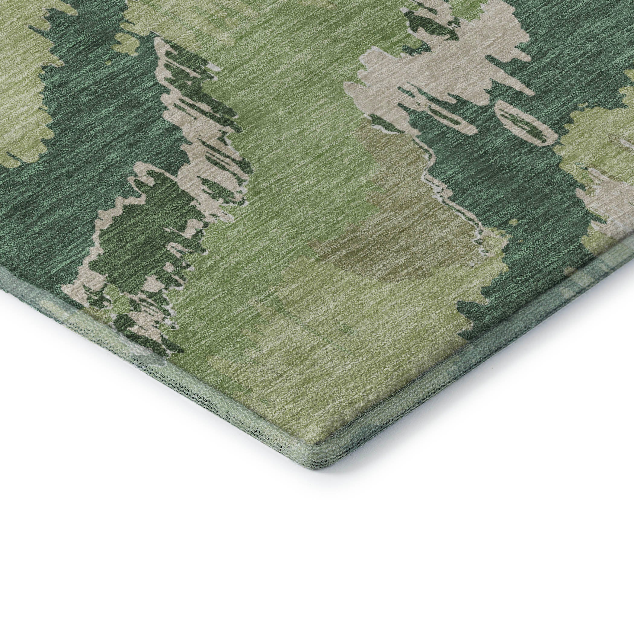 Valletta Machine Washable Transitional Green Rug 1'8" x 2'6" #shape_Rectangle
