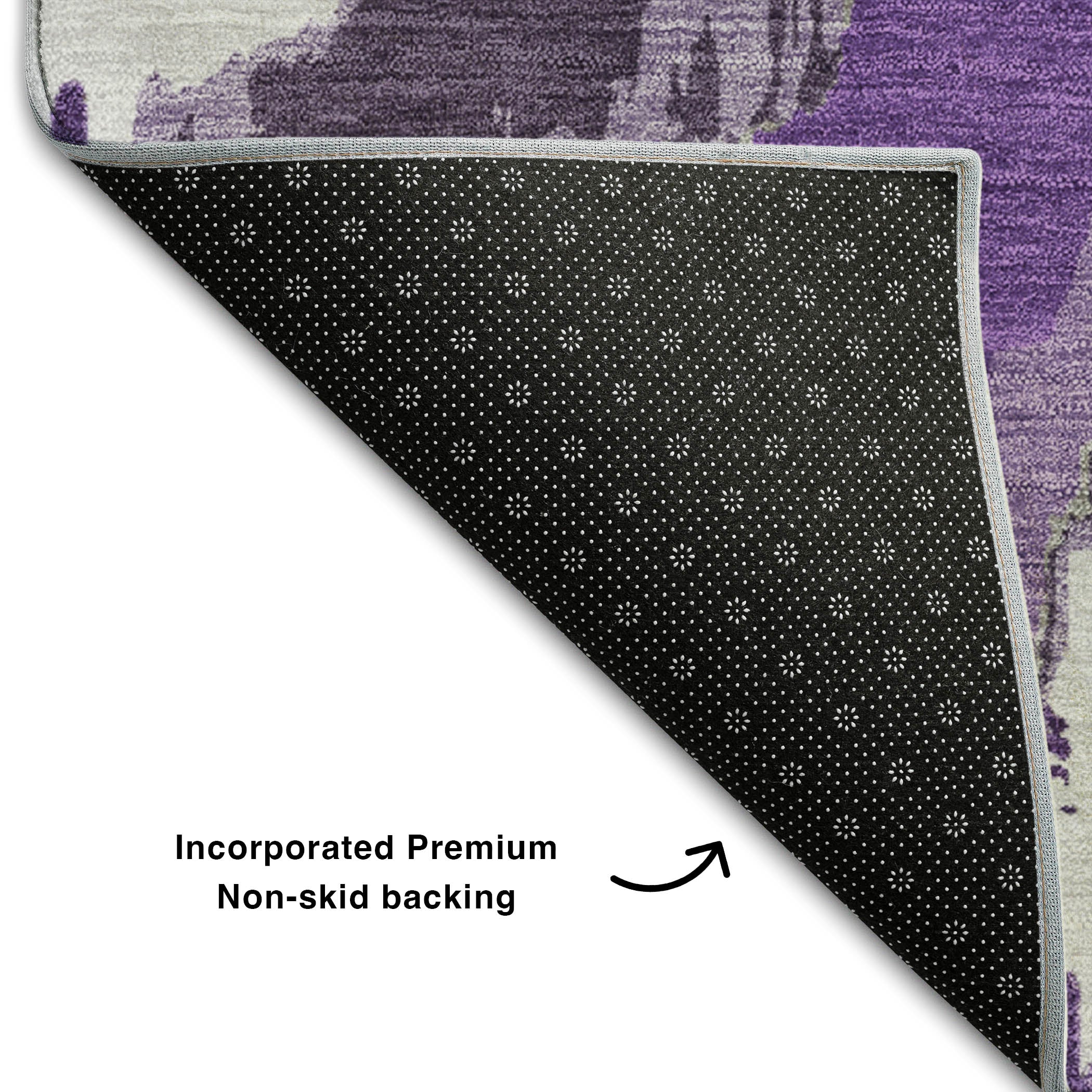 Valletta Machine Washable Transitional Purple Rug 1'8" x 2'6" #shape_Rectangle