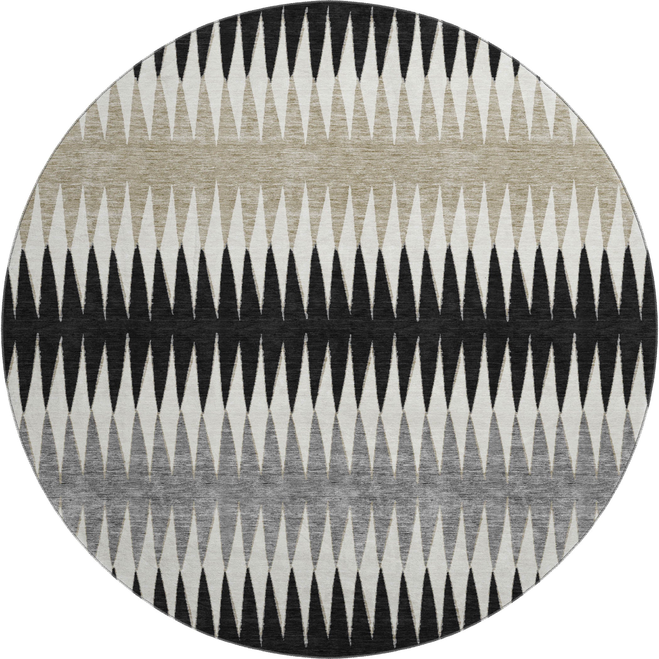 Bern Machine Washable Transitional Black Rug 8' x 8' #shape_Round