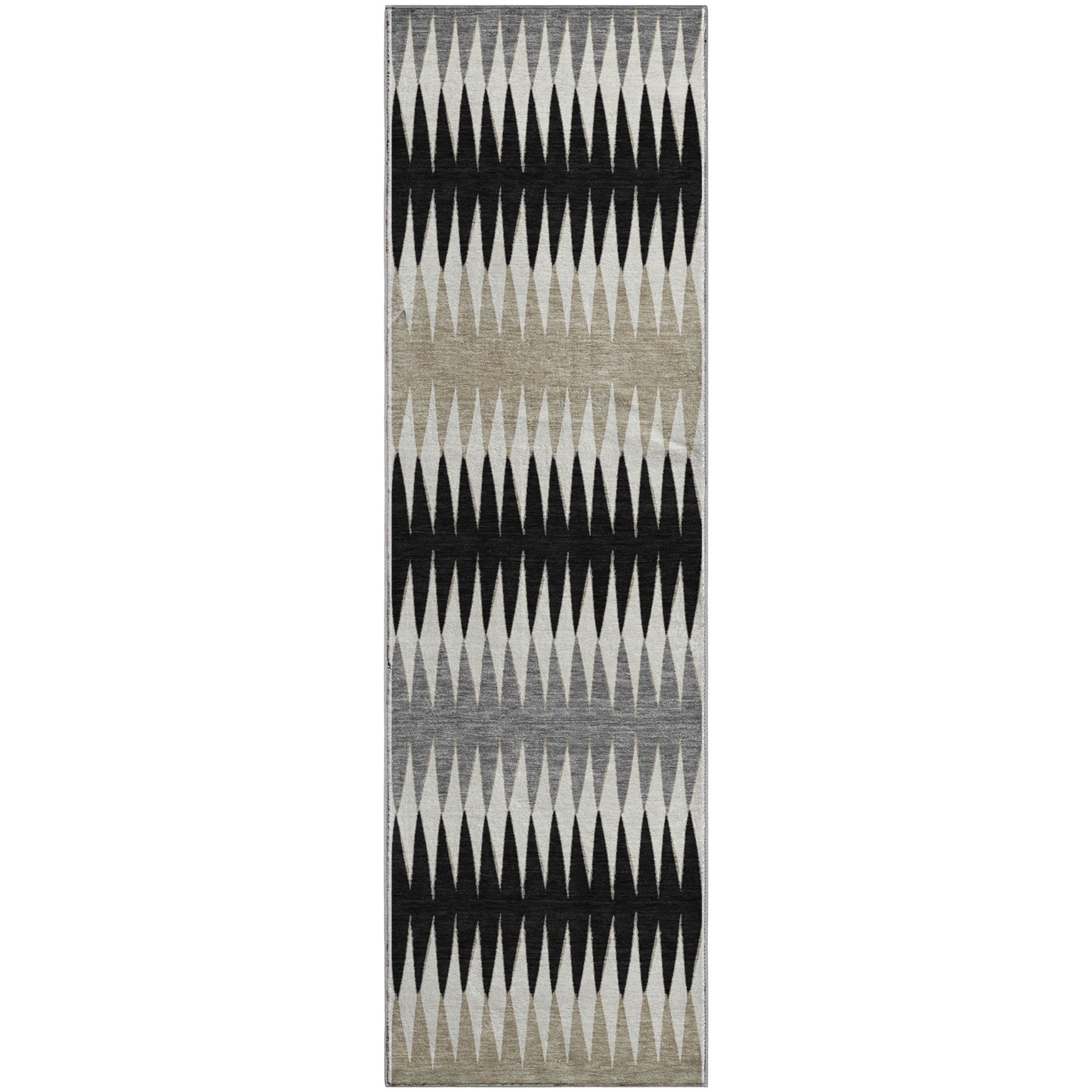 Bern Machine Washable Transitional Black Rug 2'3" x 7'6" #shape_Runner