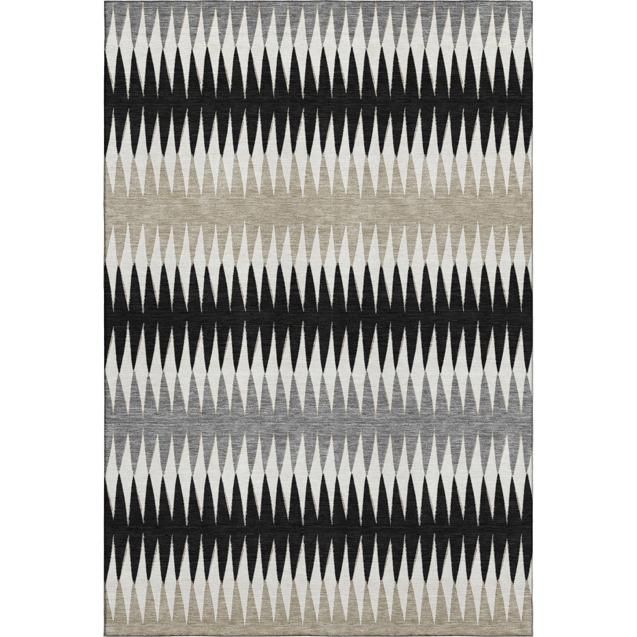 Bern Machine Washable Transitional Black Rug 2'6" x 3'10" #shape_Rectangle