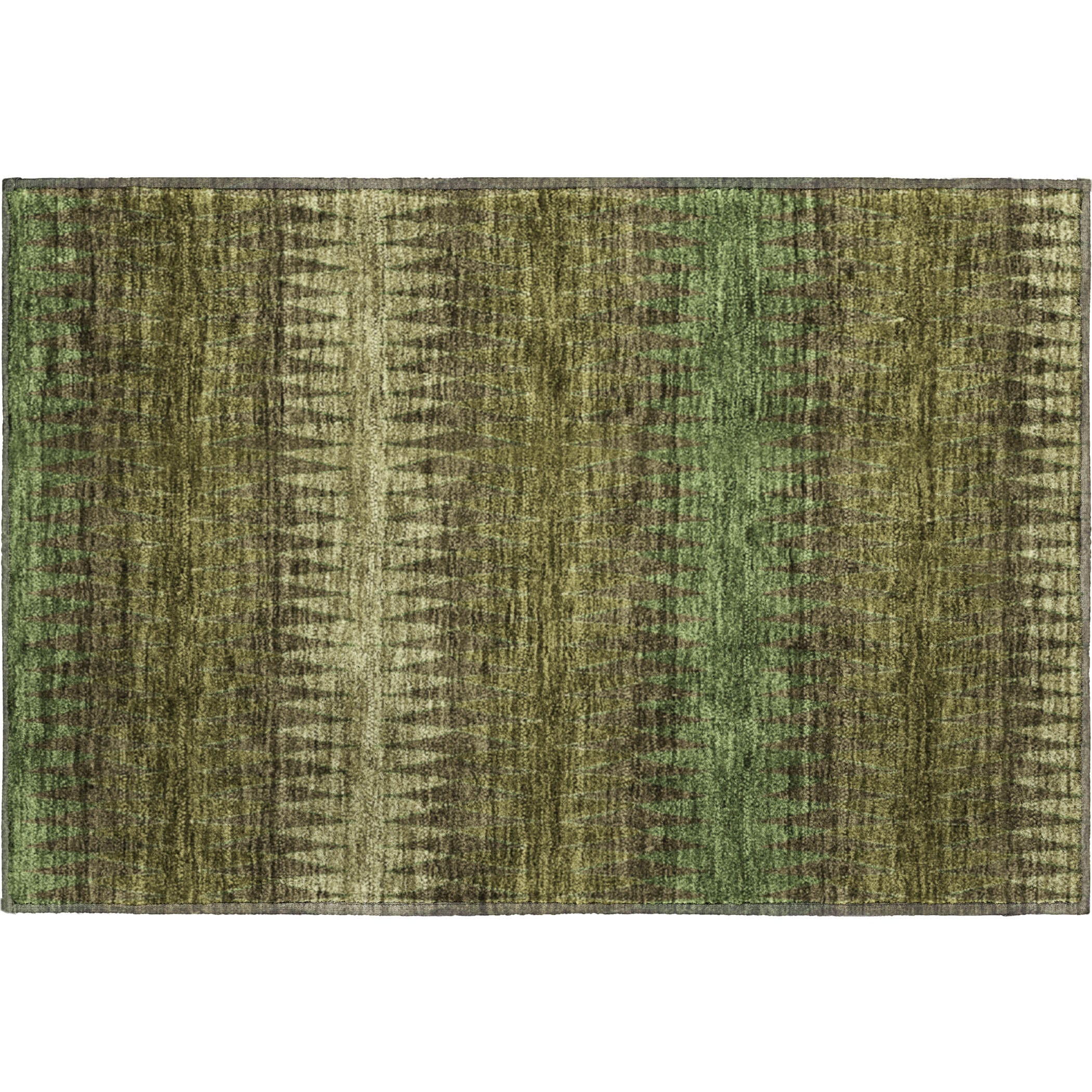 Bern Machine Washable Transitional Olive Green Rug 1'8" x 2'6" #shape_Rectangle