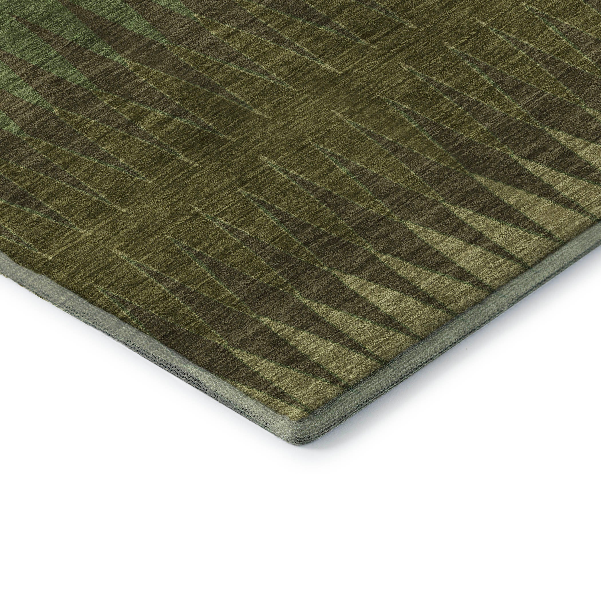 Bern Machine Washable Transitional Olive Green Rug 1'8" x 2'6" #shape_Rectangle