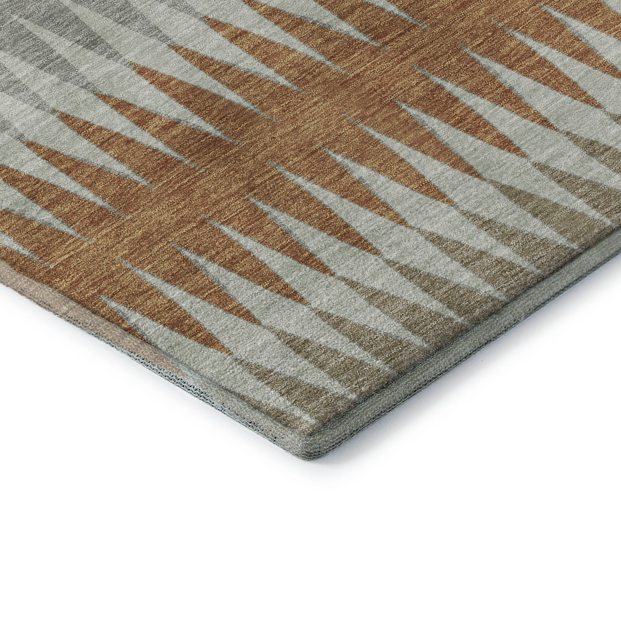 Bern Machine Washable Transitional Paprika Orange Rug 1'8" x 2'6" #shape_Rectangle